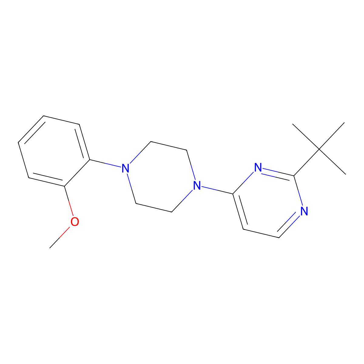 2-Tert-butyl-4-[4-(2-methoxyphenyl)piperazin-1-yl]pyrimidine molecular structure, CAS 2742061-85-2