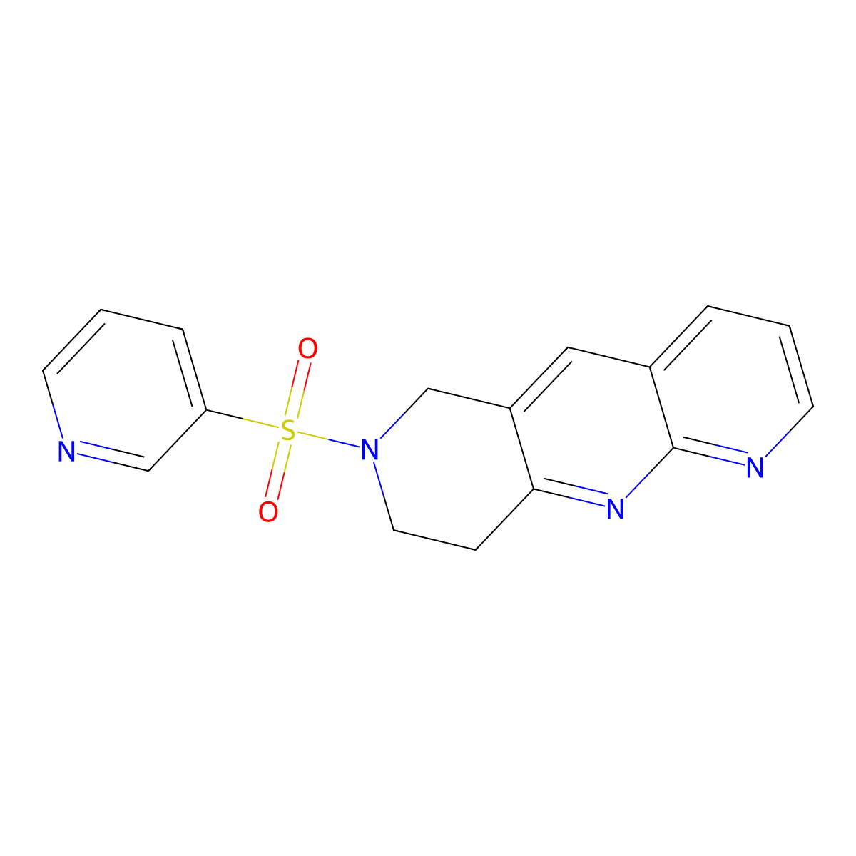 3-{6H,7H,8H,9H-pyrido[2,3-b]1,6-naphthyridine-7-sulfonyl}pyridine molecular structure, CAS 2742061-88-5