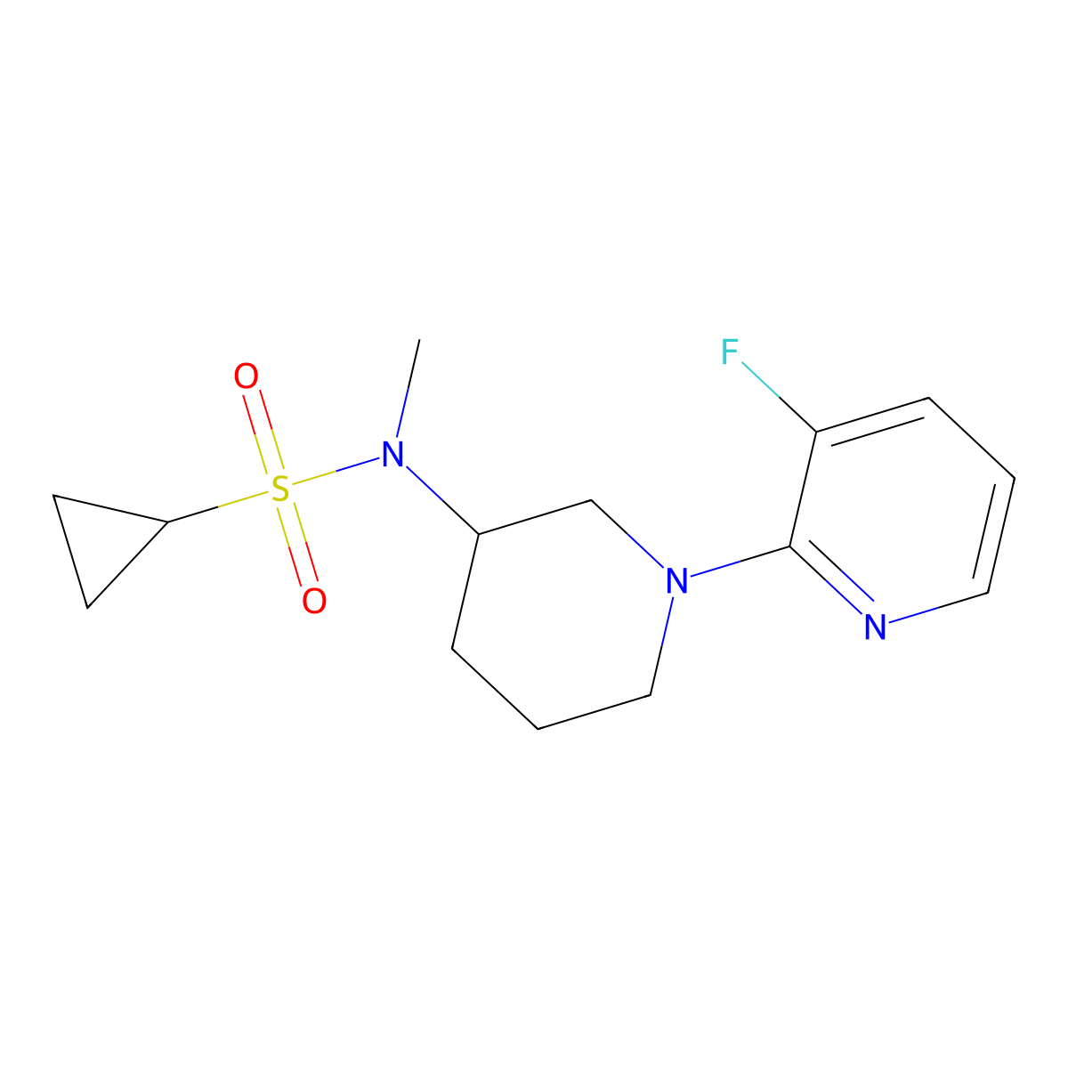 N-[1-(3-fluoropyridin-2-yl)piperidin-3-yl]-N-methylcyclopropanesulfonamide molecular structure, CAS 2742062-11-7
