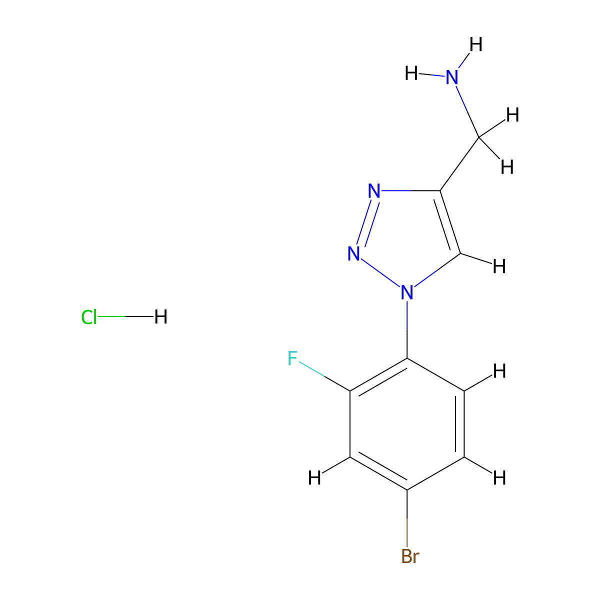 [1-(4-bromo-2-fluorophenyl)-1H-1,2,3-triazol-4-yl]methanamine hydrochloride molecular structure, CAS 2742062-15-1