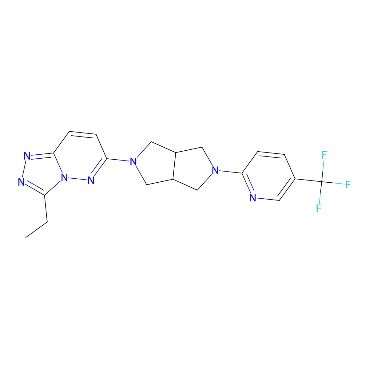 2-(5-{3-Ethyl-[1,2,4]triazolo[4,3-b]pyridazin-6-yl}-octahydropyrrolo[3,4-c]pyrrol-2-yl)-5-(trifluoromethyl)pyridine molecular structure, CAS 2742062-17-3