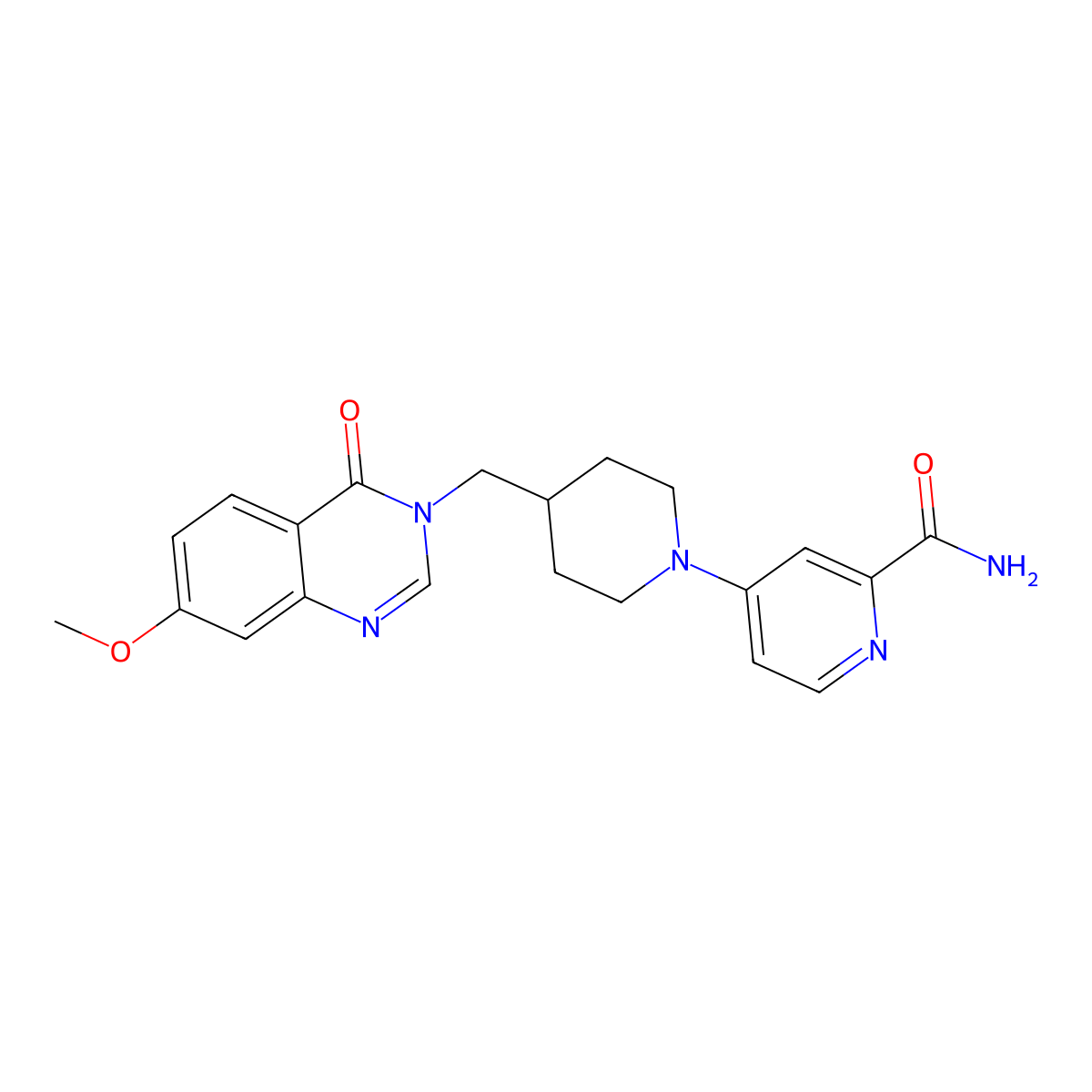 4-{4-[(7-Methoxy-4-oxo-3,4-dihydroquinazolin-3-yl)methyl]piperidin-1-yl}pyridine-2-carboxamide molecular structure, CAS 2742062-33-3