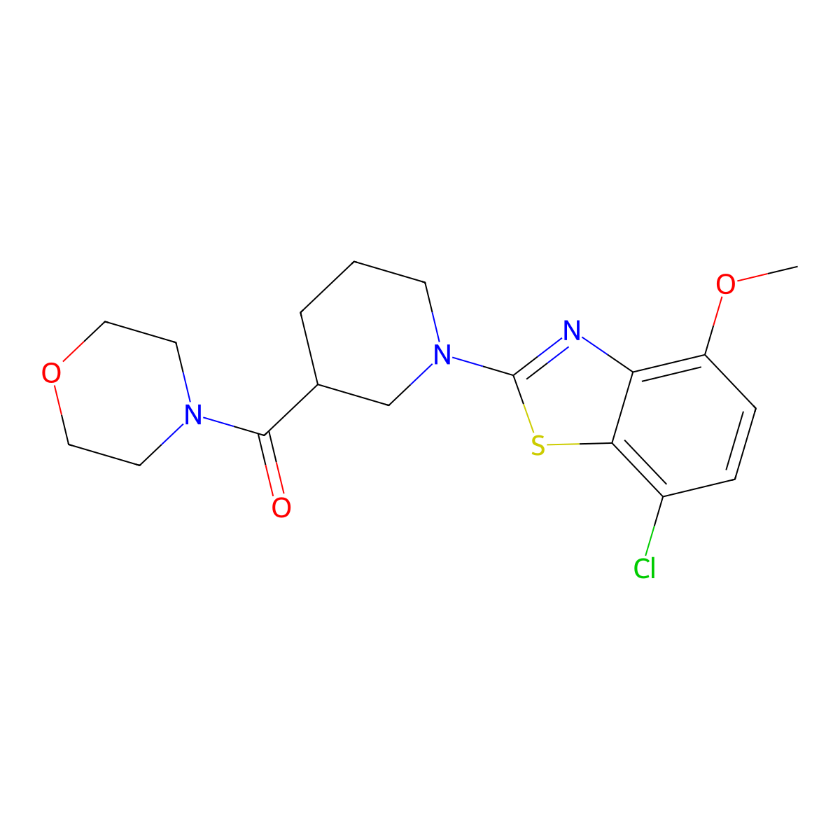 7-Chloro-4-methoxy-2-[3-(morpholine-4-carbonyl)piperidin-1-yl]-1,3-benzothiazole molecular structure, CAS 2742062-50-4
