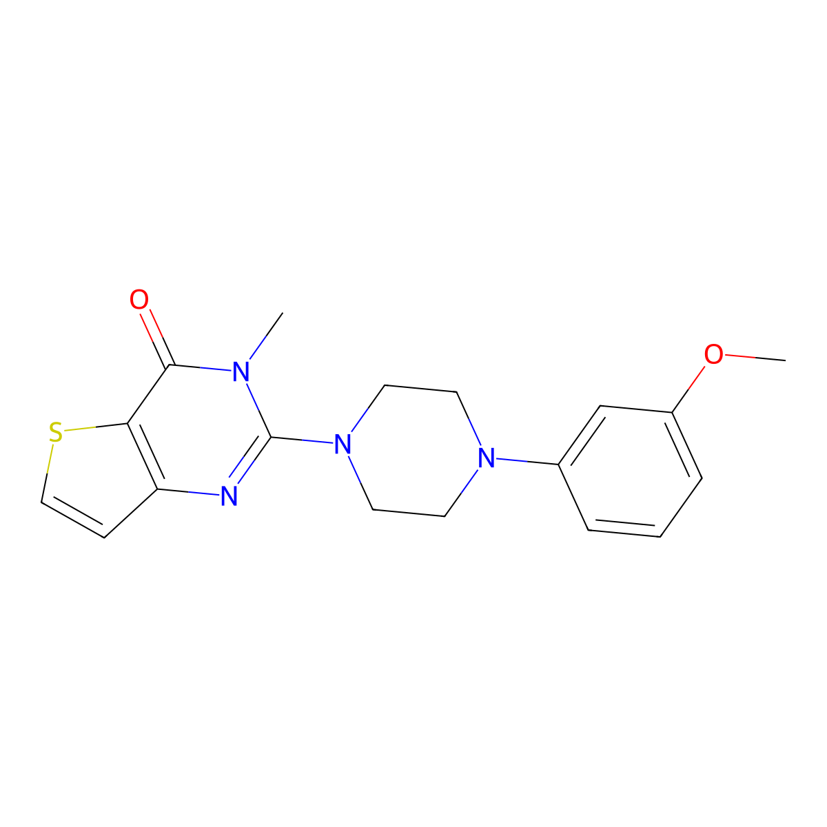 2-[4-(3-methoxyphenyl)piperazin-1-yl]-3-methyl-3H,4H-thieno[3,2-d]pyrimidin-4-one molecular structure, CAS 2742062-51-5
