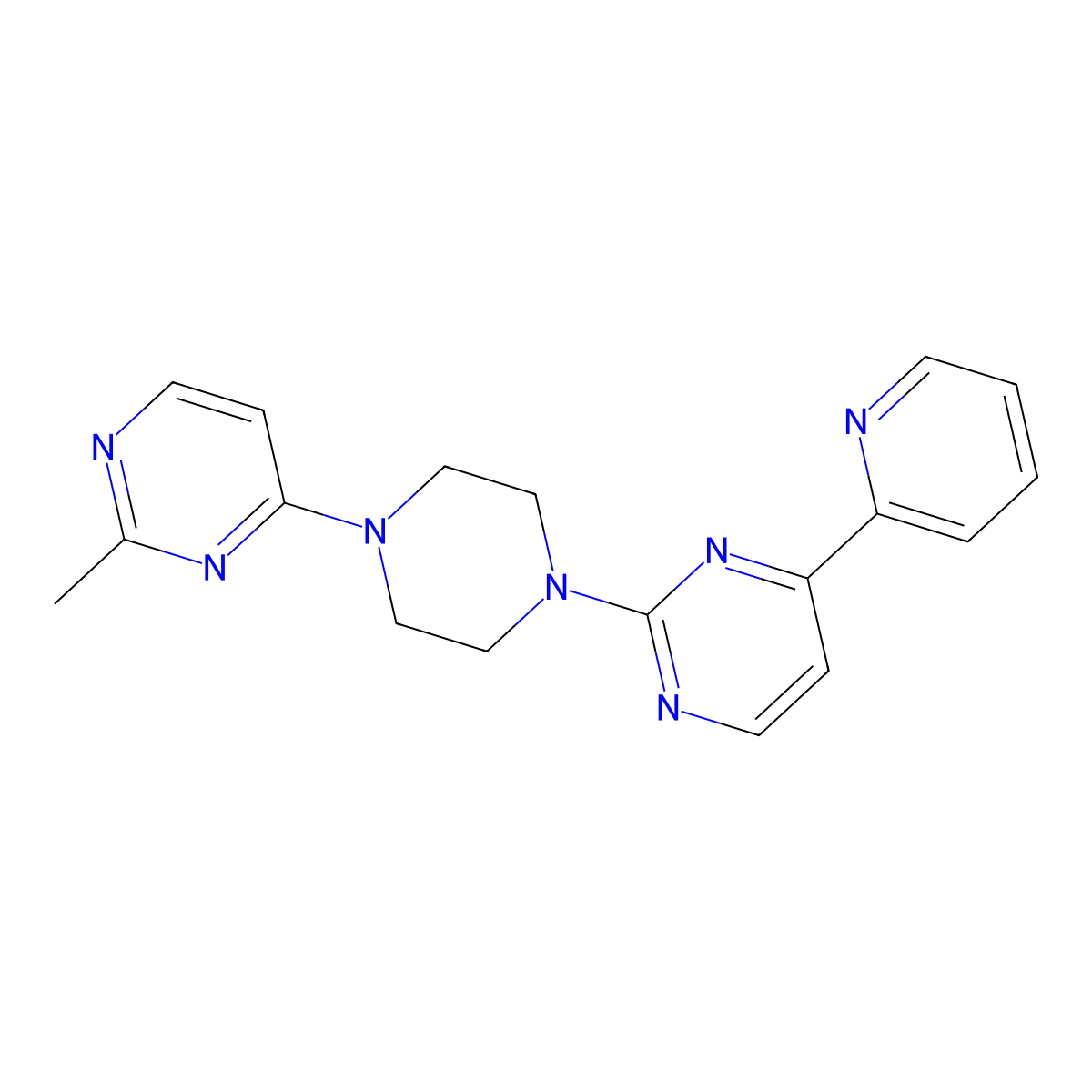 2-[4-(2-Methylpyrimidin-4-yl)piperazin-1-yl]-4-(pyridin-2-yl)pyrimidine molecular structure, CAS 2742062-54-8