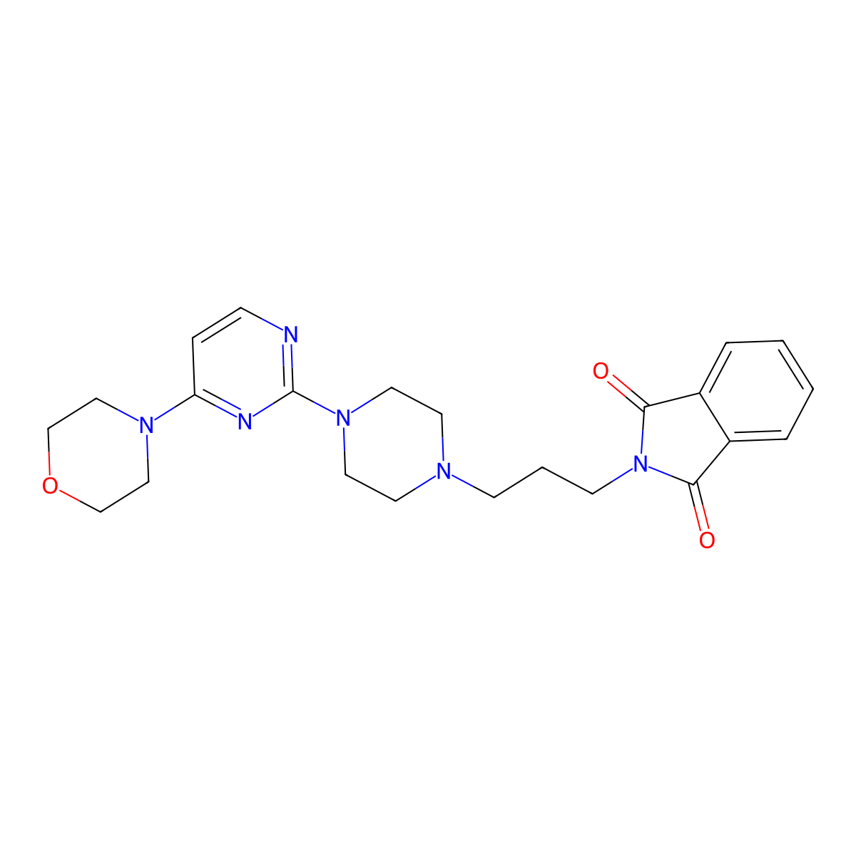 2-(3-{4-[4-(morpholin-4-yl)pyrimidin-2-yl]piperazin-1-yl}propyl)-2,3-dihydro-1H-isoindole-1,3-dione molecular structure, CAS 2742062-55-9