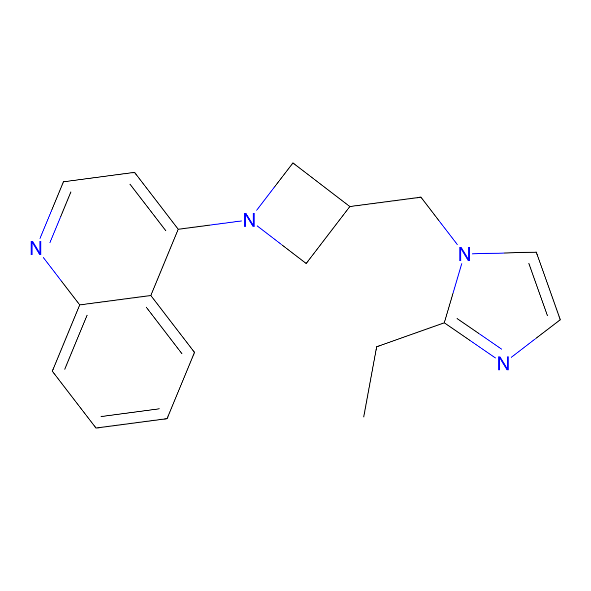 4-{3-[(2-ethyl-1H-imidazol-1-yl)methyl]azetidin-1-yl}quinoline molecular structure, CAS 2742062-62-8