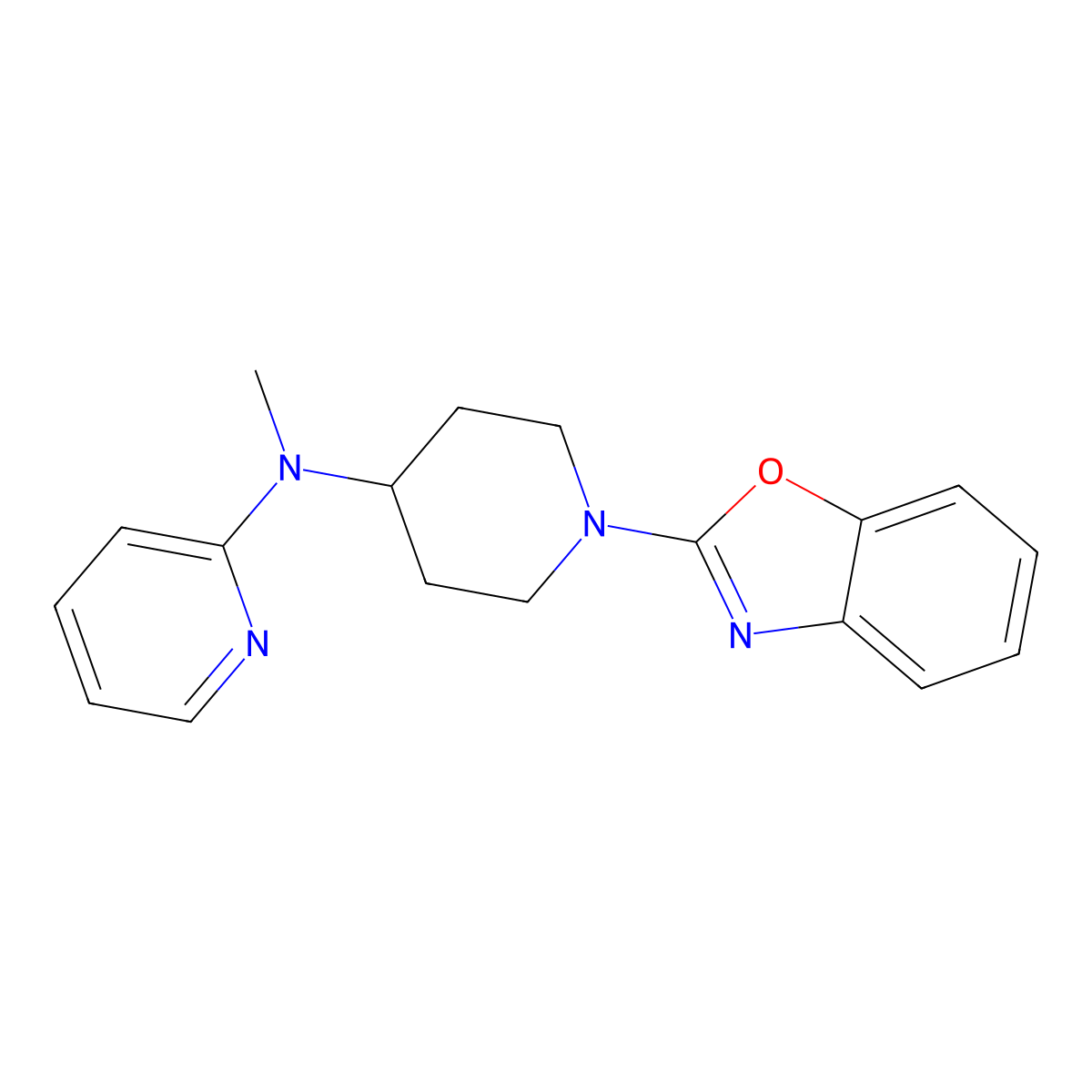 N-[1-(1,3-benzoxazol-2-yl)piperidin-4-yl]-N-methylpyridin-2-amine molecular structure, CAS 2742062-80-0