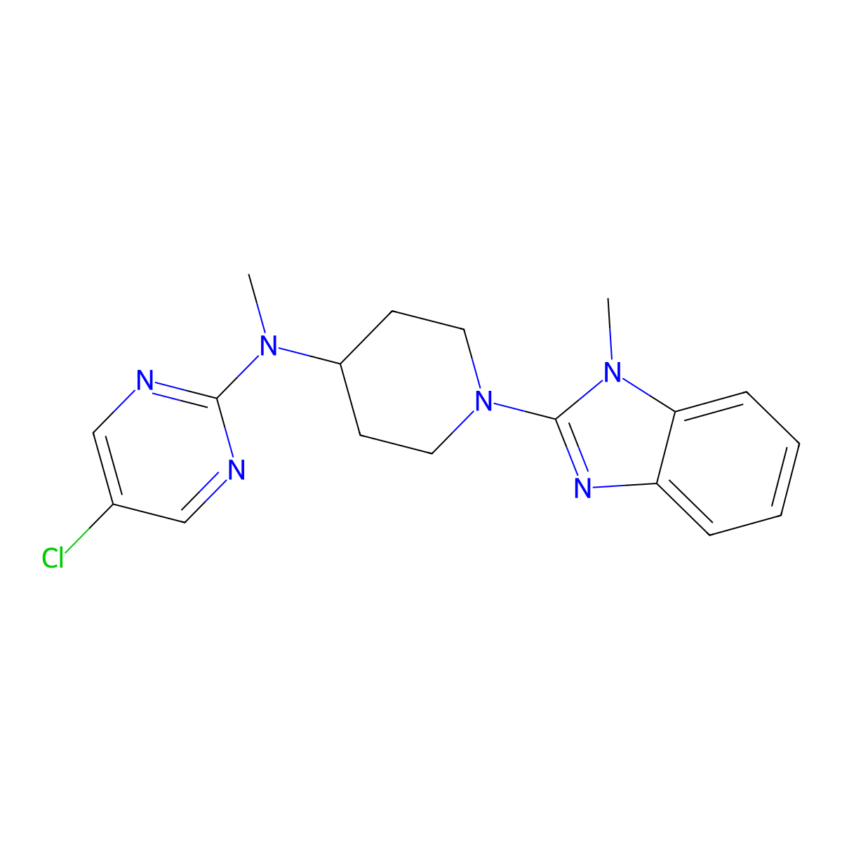 5-chloro-N-methyl-N-[1-(1-methyl-1H-1,3-benzodiazol-2-yl)piperidin-4-yl]pyrimidin-2-amine molecular structure, CAS 2742062-86-6