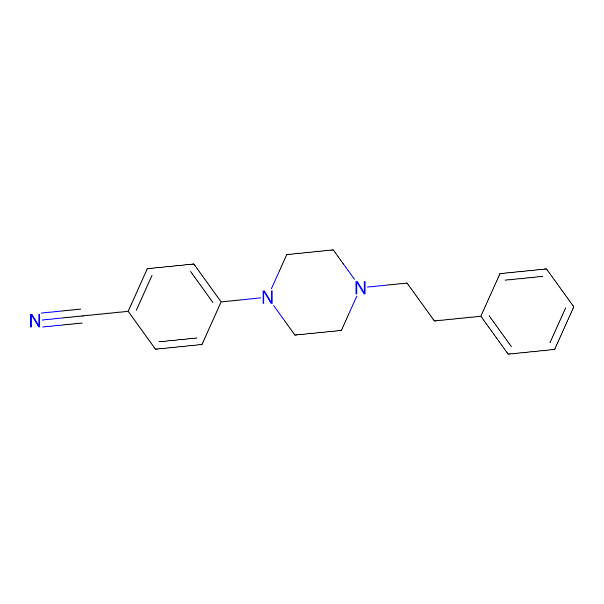4-[4-(2-Phenylethyl)piperazin-1-yl]benzonitrile molecular structure, CAS 2742062-94-6