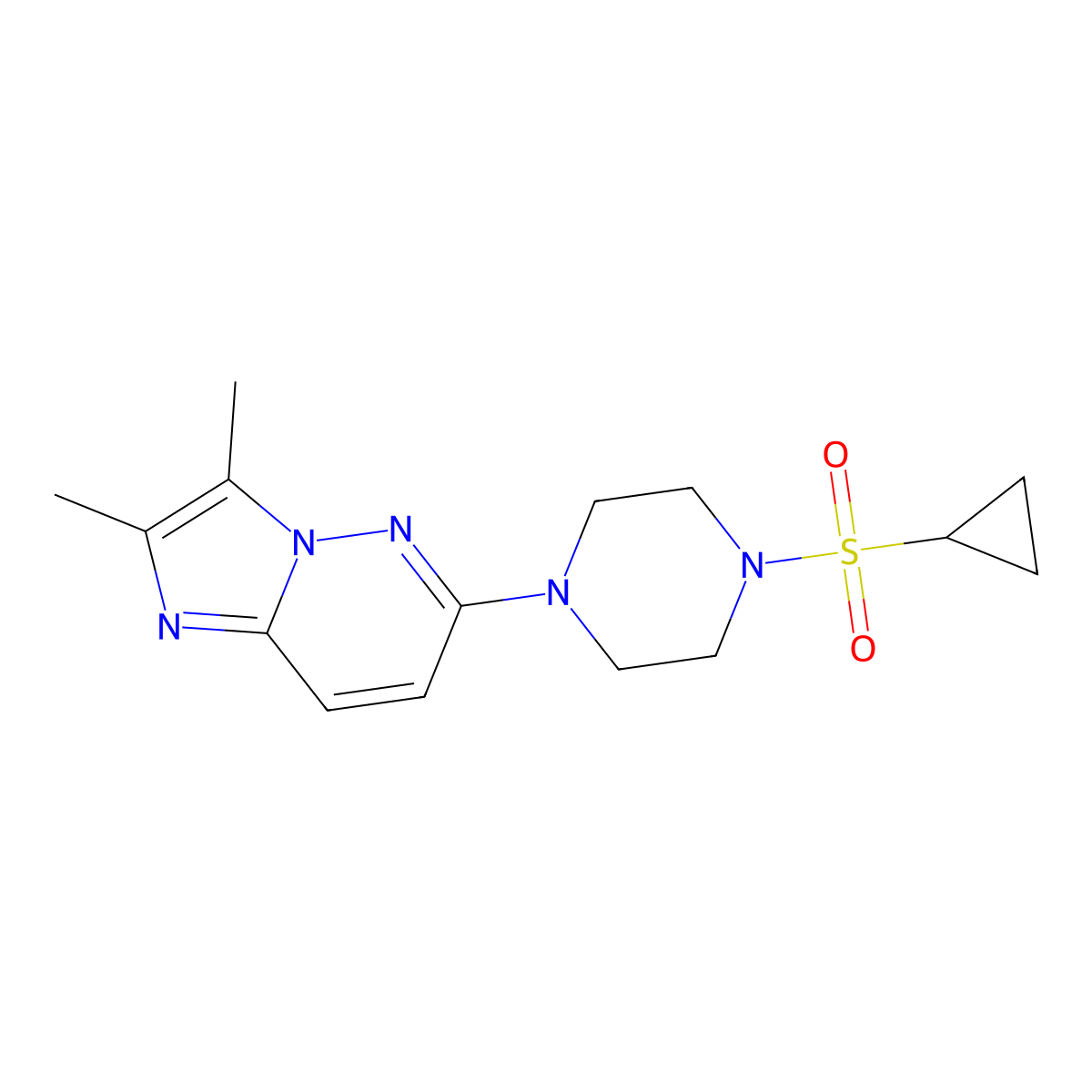 1-(Cyclopropanesulfonyl)-4-{2,3-dimethylimidazo[1,2-b]pyridazin-6-yl}piperazine molecular structure, CAS 2742062-98-0