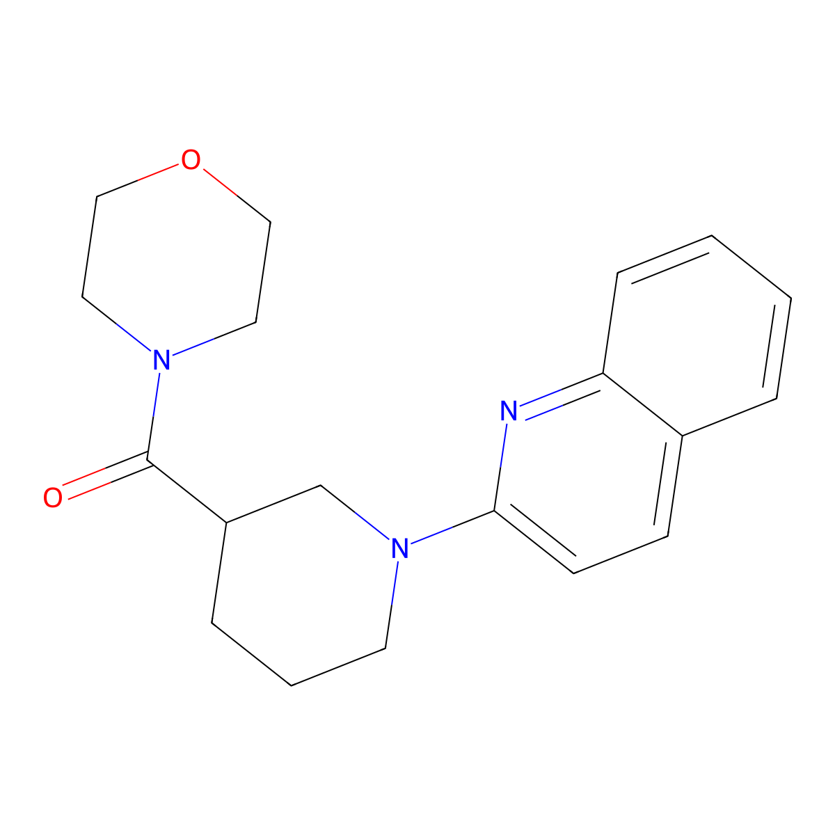 2-[3-(Morpholine-4-carbonyl)piperidin-1-yl]quinoline molecular structure, CAS 2742062-99-1