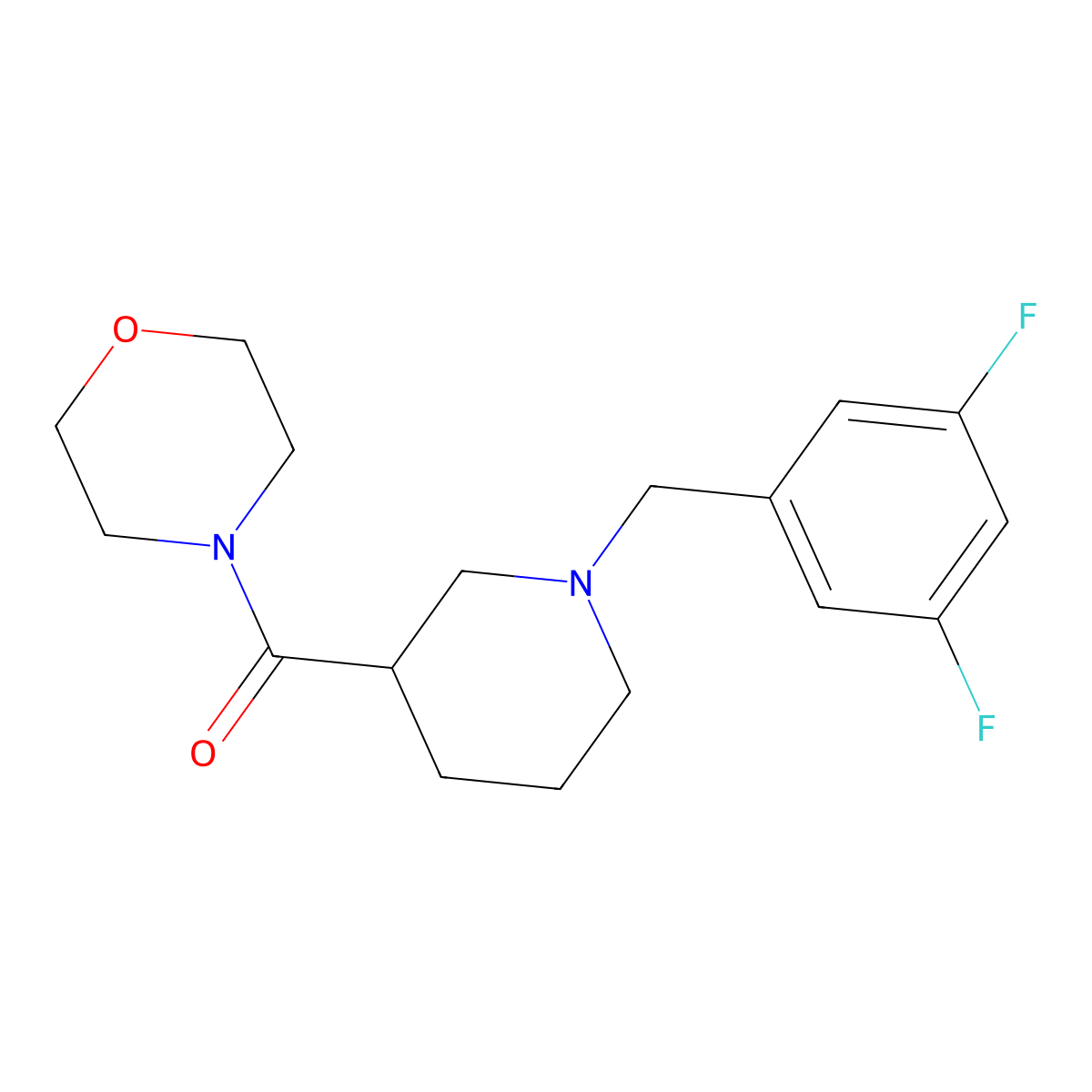 4-{1-[(3,5-Difluorophenyl)methyl]piperidine-3-carbonyl}morpholine molecular structure, CAS 2742063-09-6