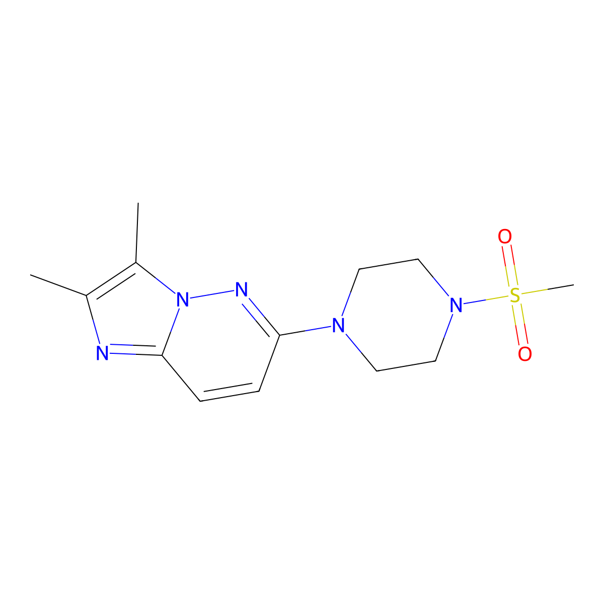 1-{2,3-Dimethylimidazo[1,2-b]pyridazin-6-yl}-4-methanesulfonylpiperazine molecular structure, CAS 2742063-12-1