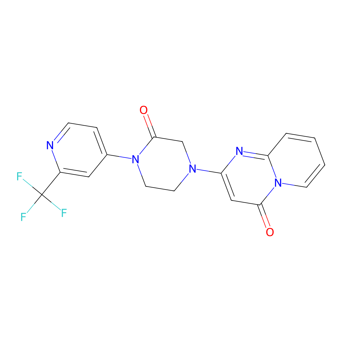 4-{4-oxo-4H-pyrido[1,2-a]pyrimidin-2-yl}-1-[2-(trifluoromethyl)pyridin-4-yl]piperazin-2-one molecular structure, CAS 2742063-17-6