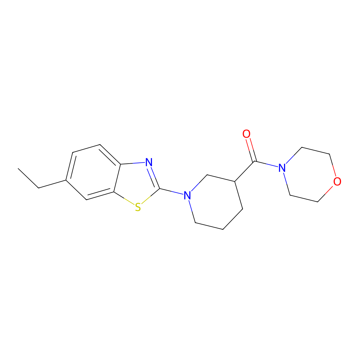 6-Ethyl-2-[3-(morpholine-4-carbonyl)piperidin-1-yl]-1,3-benzothiazole molecular structure, CAS 2742063-36-9