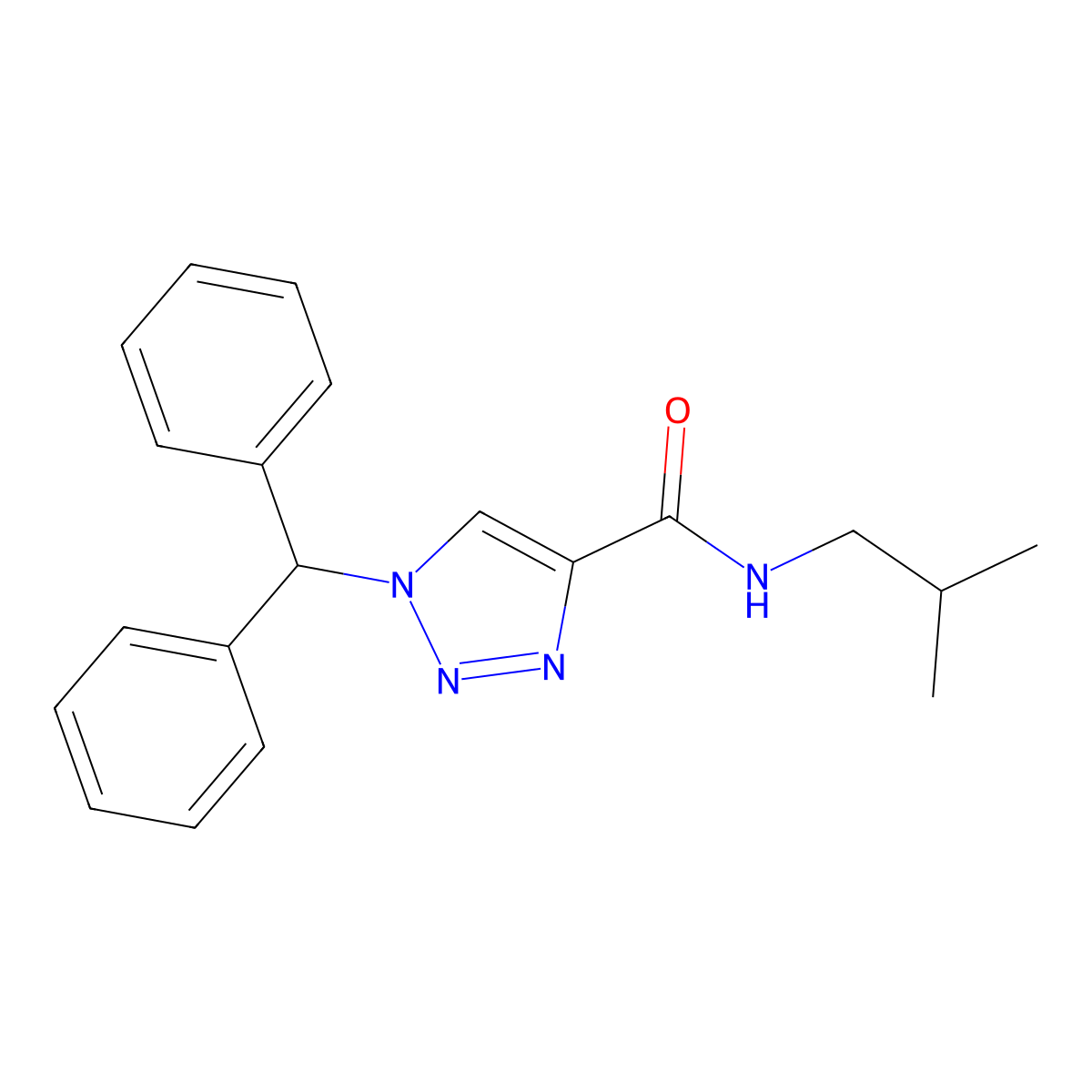 1-(diphenylmethyl)-N-(2-methylpropyl)-1H-1,2,3-triazole-4-carboxamide molecular structure, CAS 2742063-43-8