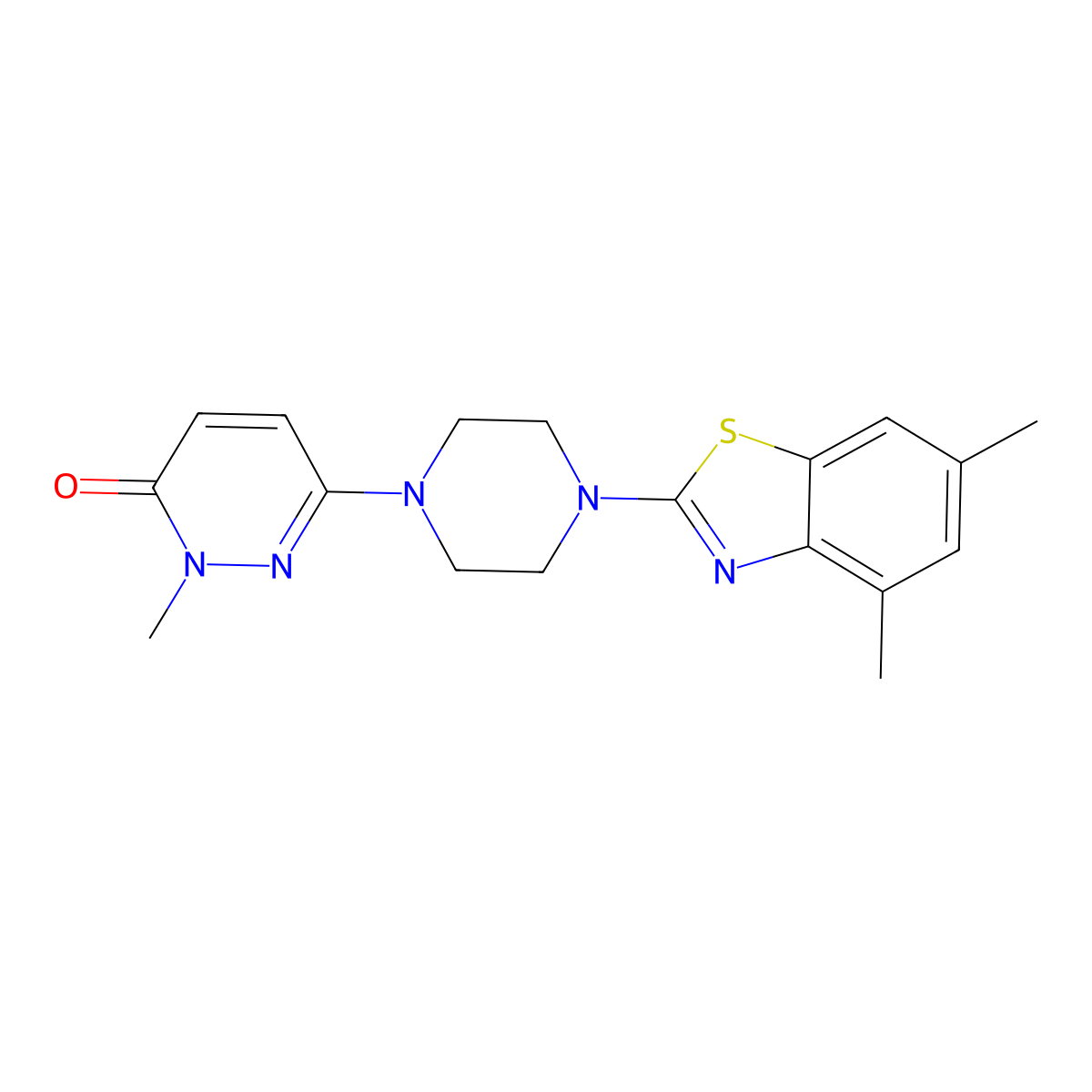 6-[4-(4,6-Dimethyl-1,3-benzothiazol-2-yl)piperazin-1-yl]-2-methyl-2,3-dihydropyridazin-3-one molecular structure, CAS 2742063-53-0