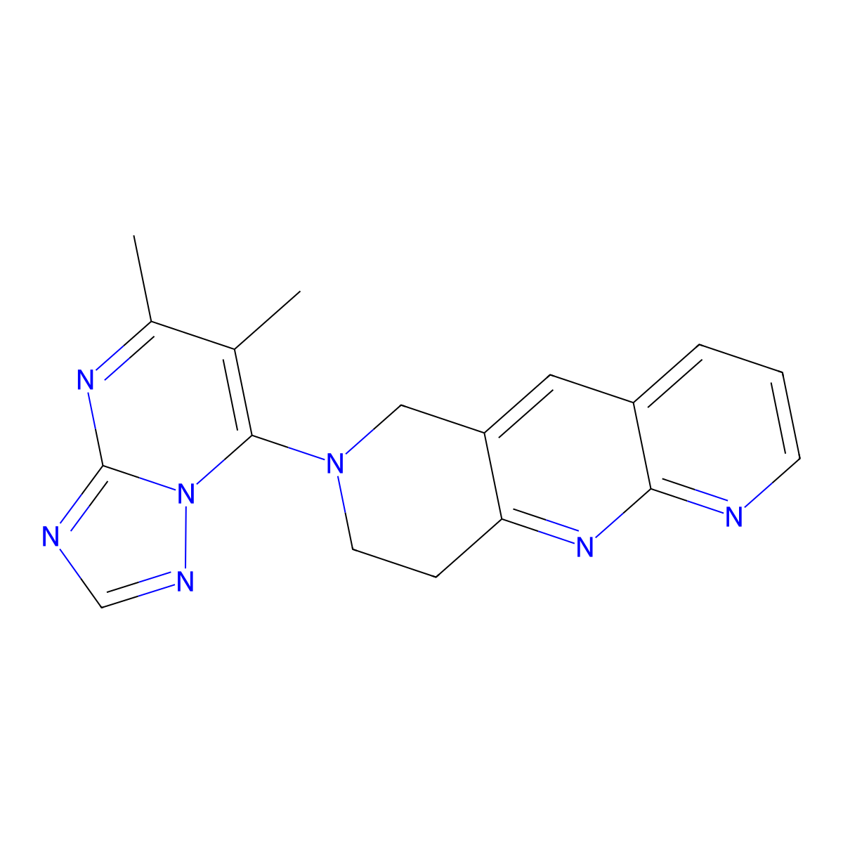 5,6-dimethyl-7-{6H,7H,8H,9H-pyrido[2,3-b]1,6-naphthyridin-7-yl}-[1,2,4]triazolo[1,5-a]pyrimidine molecular structure, CAS 2742063-54-1