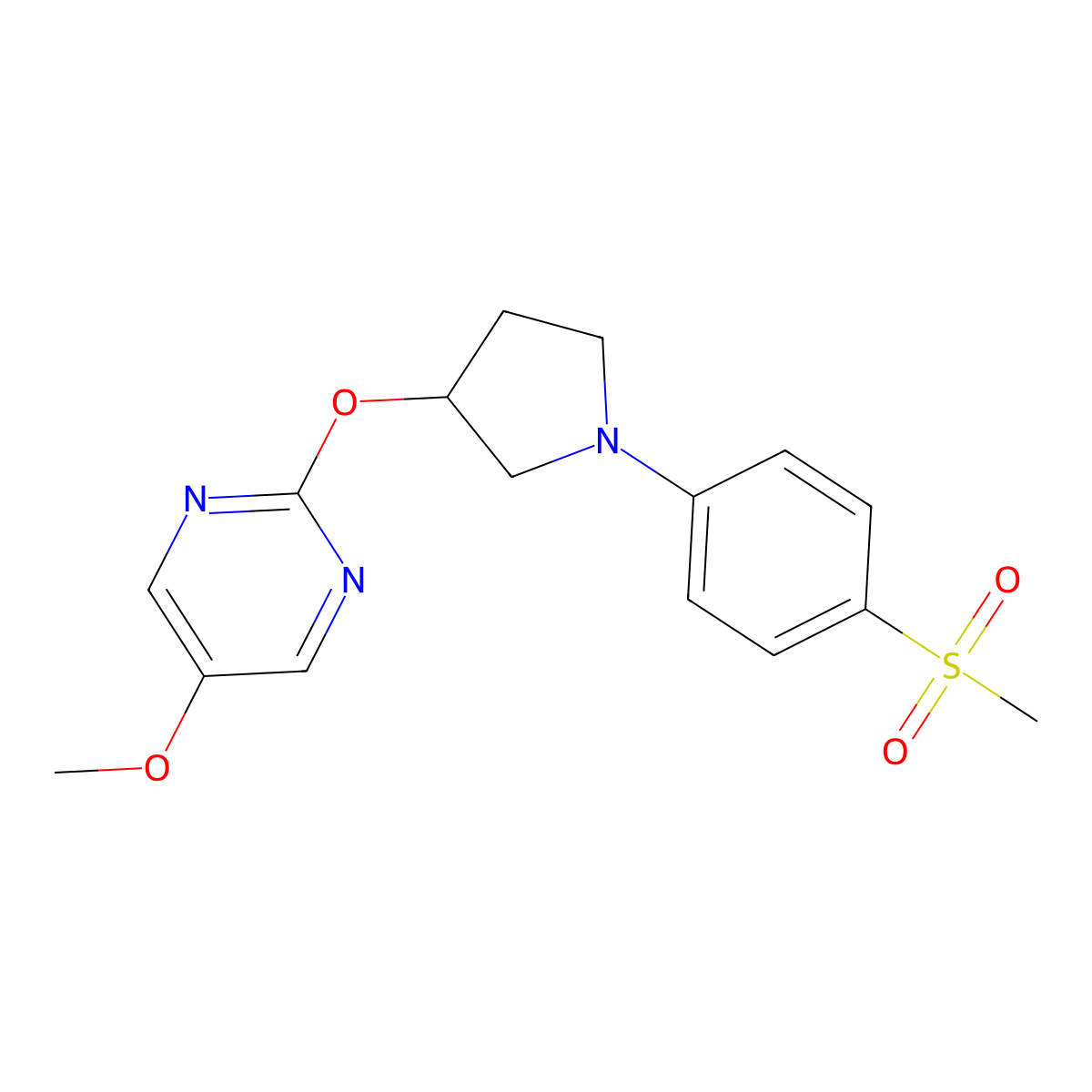 2-{[1-(4-Methanesulfonylphenyl)pyrrolidin-3-yl]oxy}-5-methoxypyrimidine molecular structure, CAS 2742063-61-0