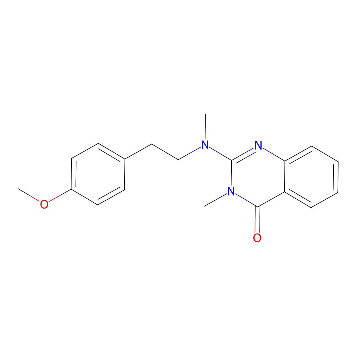 2-{[2-(4-Methoxyphenyl)ethyl](methyl)amino}-3-methyl-3,4-dihydroquinazolin-4-one molecular structure, CAS 2742063-65-4