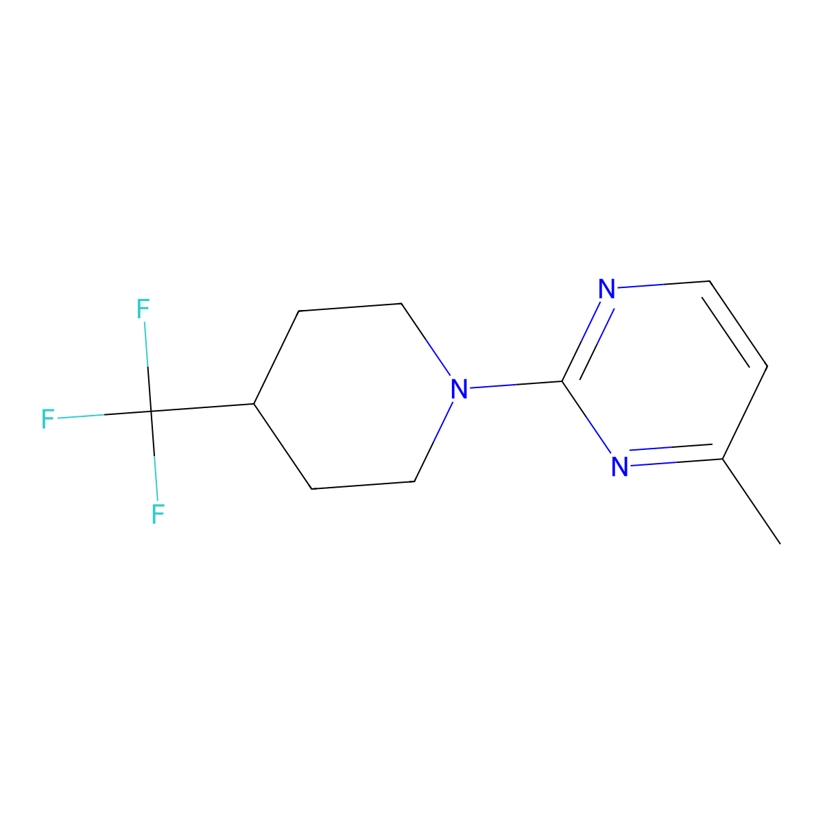 4-Methyl-2-[4-(trifluoromethyl)piperidin-1-yl]pyrimidine molecular structure, CAS 2742063-71-2