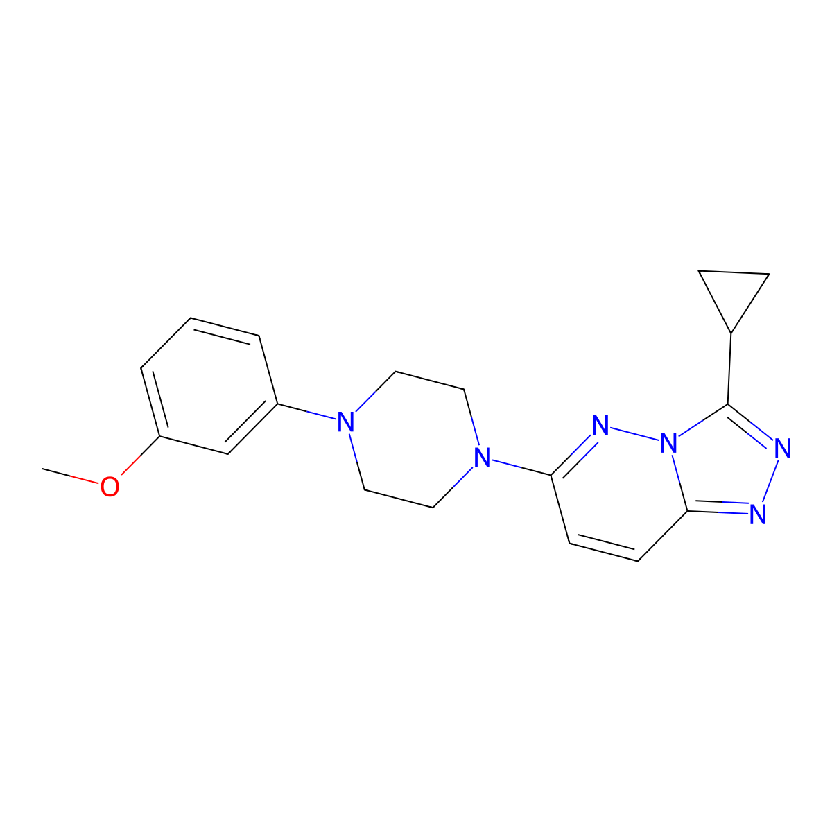 1-{3-Cyclopropyl-[1,2,4]triazolo[4,3-b]pyridazin-6-yl}-4-(3-methoxyphenyl)piperazine molecular structure, CAS 2742063-82-5