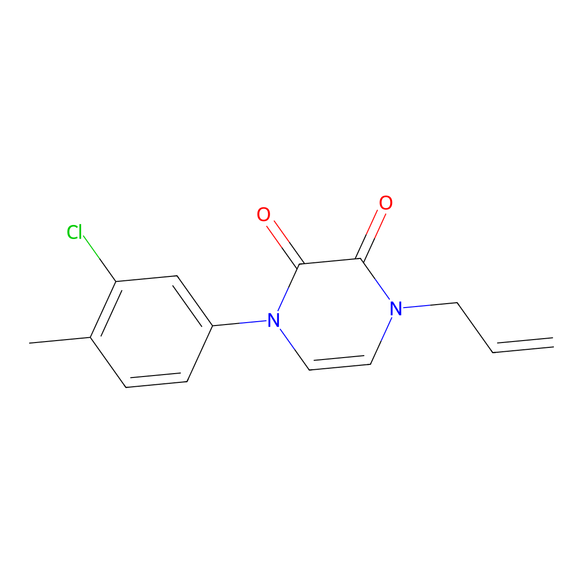 1-(3-Chloro-4-methylphenyl)-4-(prop-2-en-1-yl)-1,2,3,4-tetrahydropyrazine-2,3-dione molecular structure, CAS 2742063-83-6