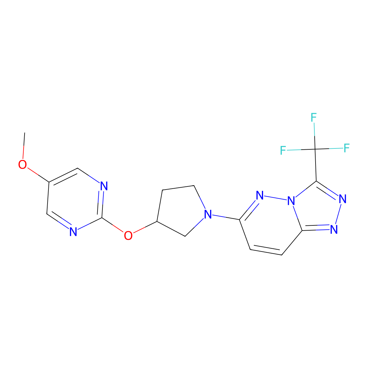 5-Methoxy-2-({1-[3-(trifluoromethyl)-[1,2,4]triazolo[4,3-b]pyridazin-6-yl]pyrrolidin-3-yl}oxy)pyrimidine molecular structure, CAS 2742063-91-6