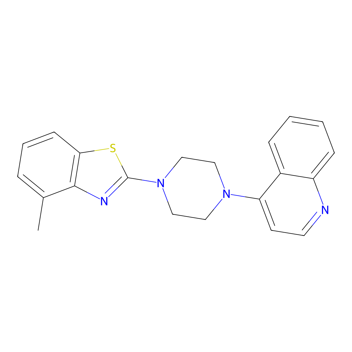 4-[4-(4-Methyl-1,3-benzothiazol-2-yl)piperazin-1-yl]quinoline molecular structure, CAS 2742063-97-2