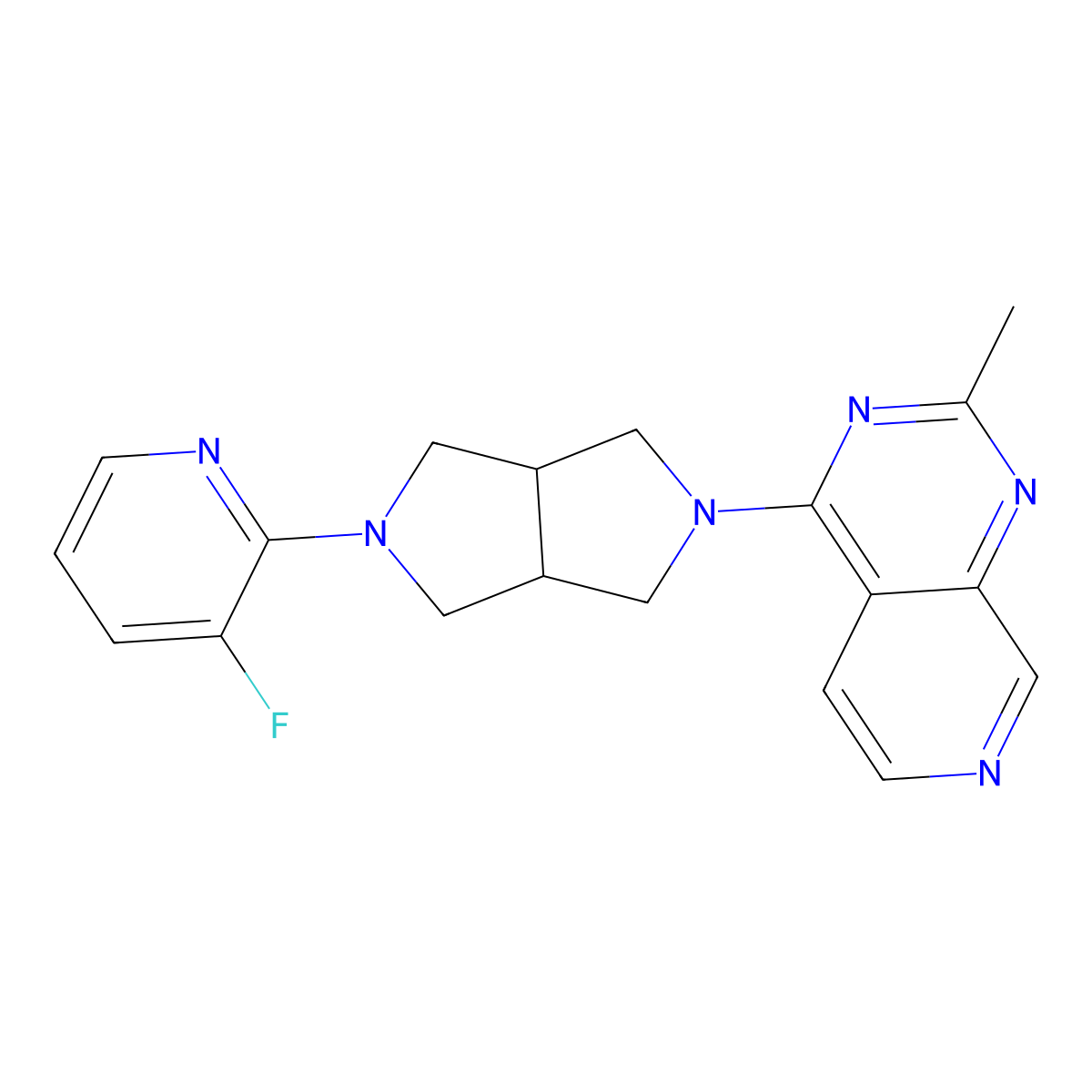 3-Fluoro-2-(5-{2-methylpyrido[3,4-d]pyrimidin-4-yl}-octahydropyrrolo[3,4-c]pyrrol-2-yl)pyridine molecular structure, CAS 2742064-12-4