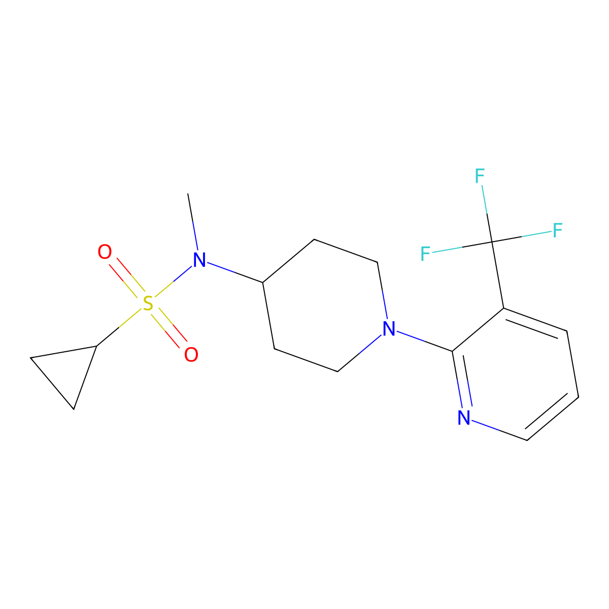 N-methyl-N-{1-[3-(trifluoromethyl)pyridin-2-yl]piperidin-4-yl}cyclopropanesulfonamide molecular structure, CAS 2742064-13-5