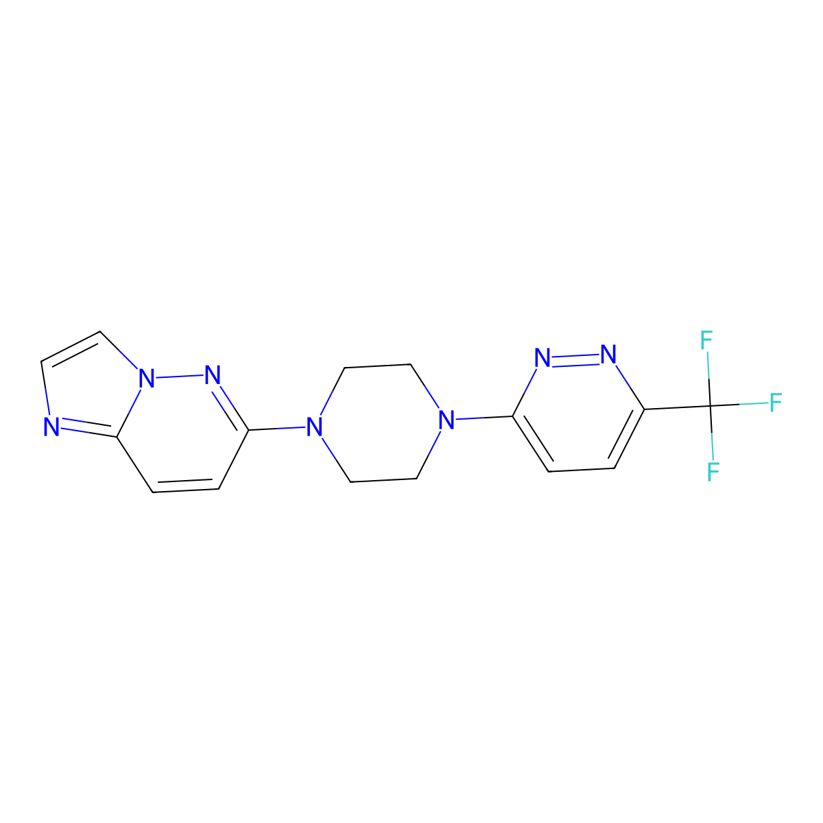 3-(4-{Imidazo[1,2-b]pyridazin-6-yl}piperazin-1-yl)-6-(trifluoromethyl)pyridazine molecular structure, CAS 2742064-19-1