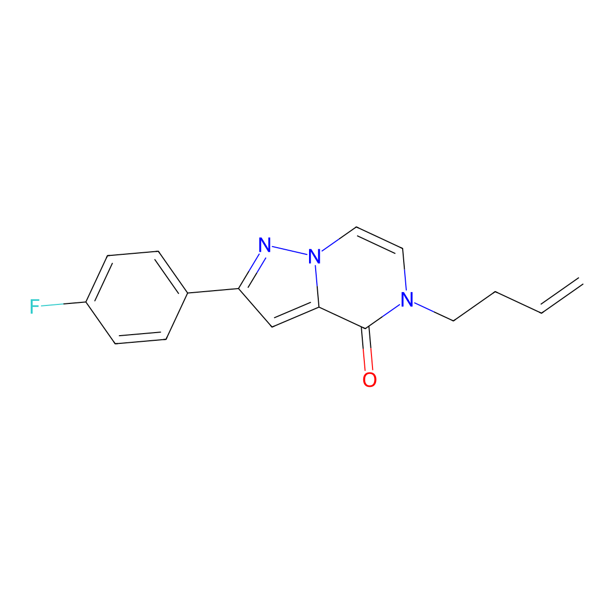 5-(but-3-en-1-yl)-2-(4-fluorophenyl)-4H,5H-pyrazolo[1,5-a]pyrazin-4-one molecular structure, CAS 2742064-28-2