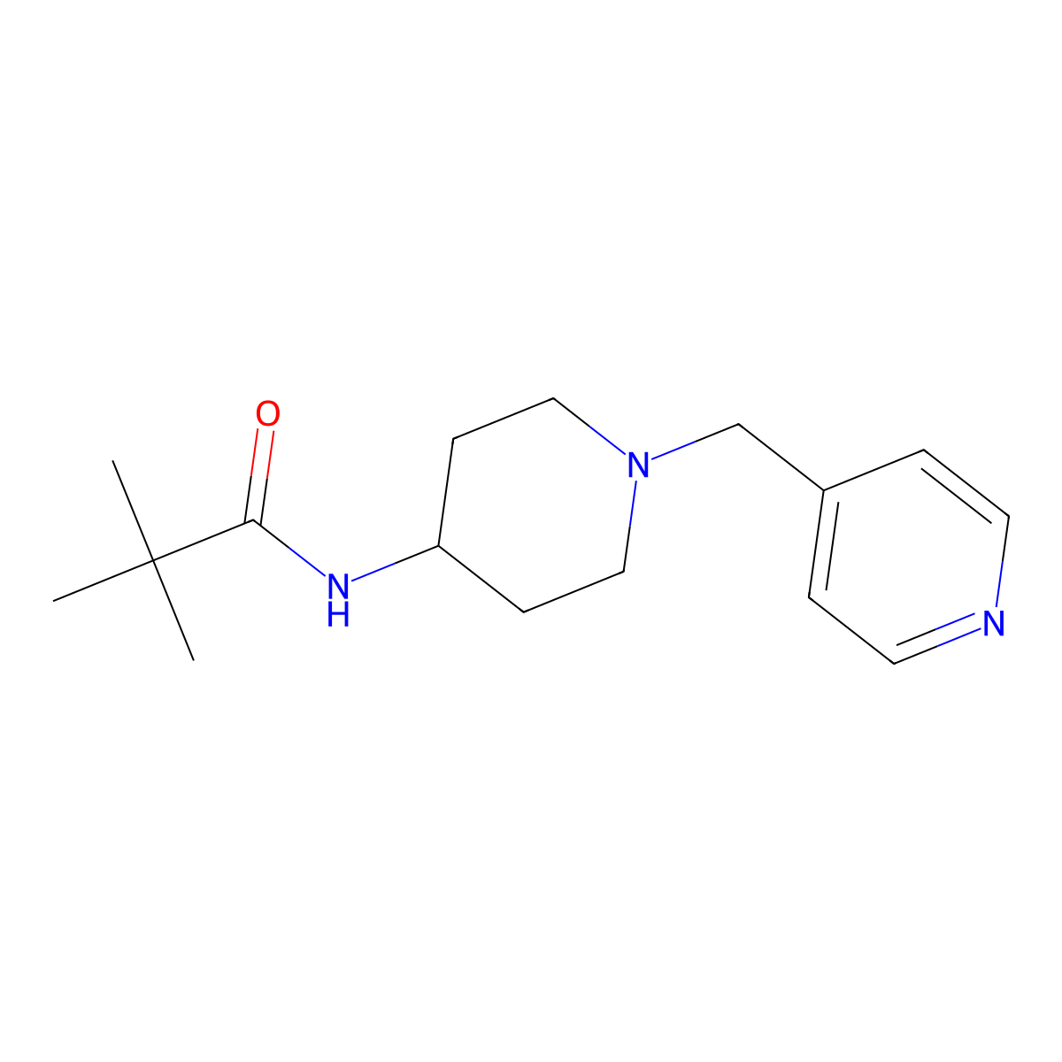 2,2-dimethyl-N-{1-[(pyridin-4-yl)methyl]piperidin-4-yl}propanamide molecular structure, CAS 2742064-61-3