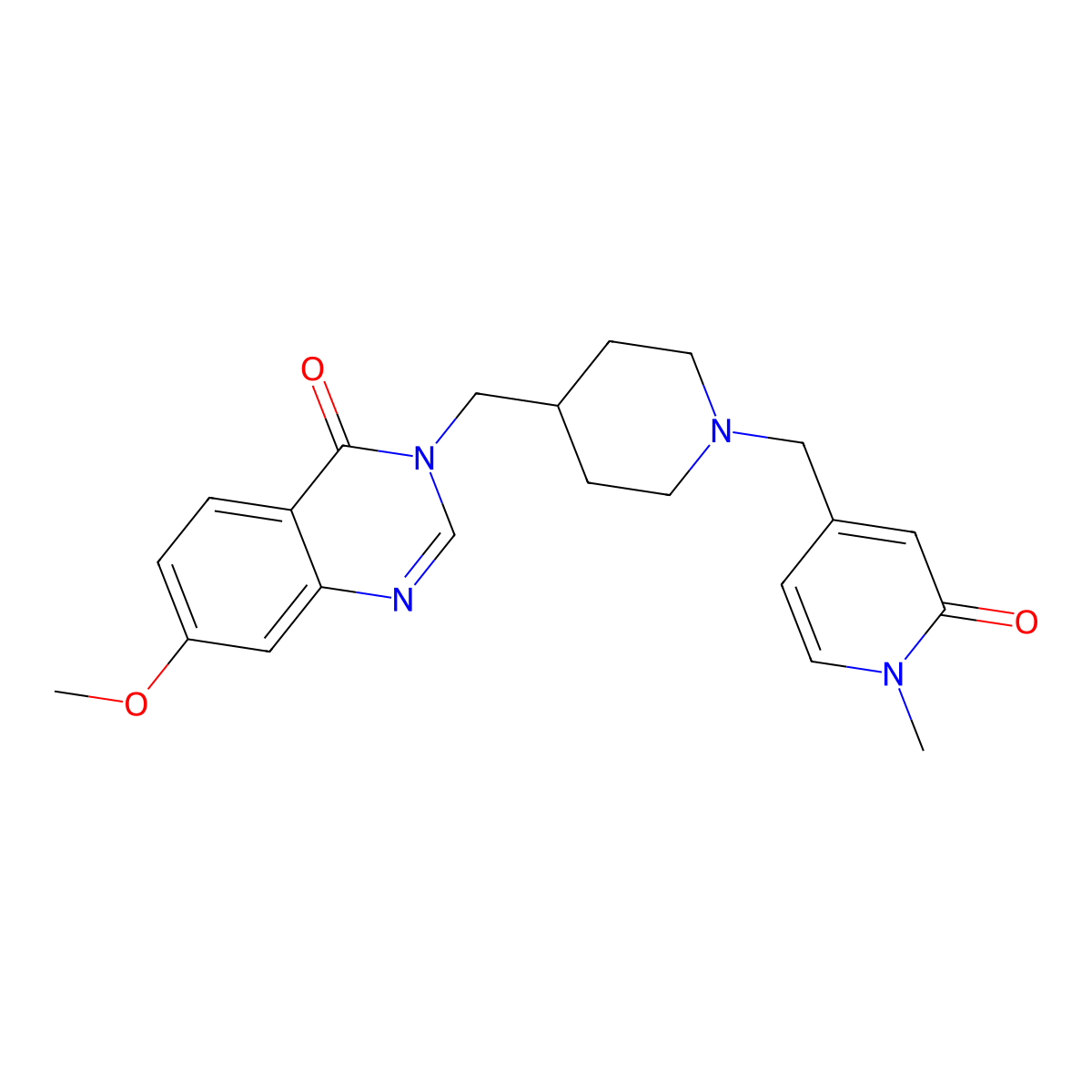7-Methoxy-3-({1-[(1-methyl-2-oxo-1,2-dihydropyridin-4-yl)methyl]piperidin-4-yl}methyl)-3,4-dihydroquinazolin-4-one molecular structure, CAS 2742064-68-0