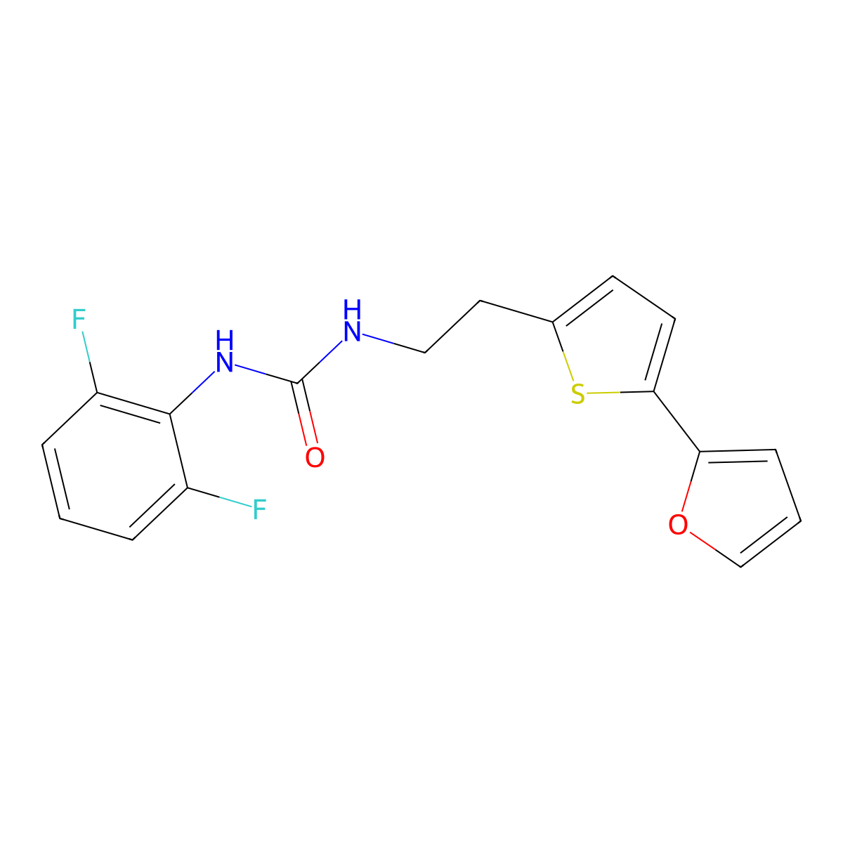 1-(2,6-Difluorophenyl)-3-{2-[5-(furan-2-yl)thiophen-2-yl]ethyl}urea molecular structure, CAS 2742064-94-2