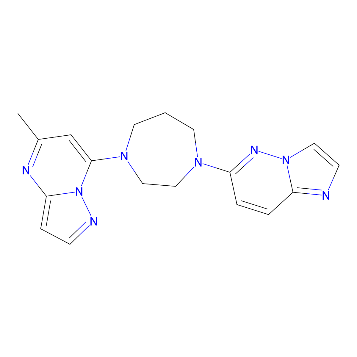1-{Imidazo[1,2-b]pyridazin-6-yl}-4-{5-methylpyrazolo[1,5-a]pyrimidin-7-yl}-1,4-diazepane molecular structure, CAS 2742064-98-6