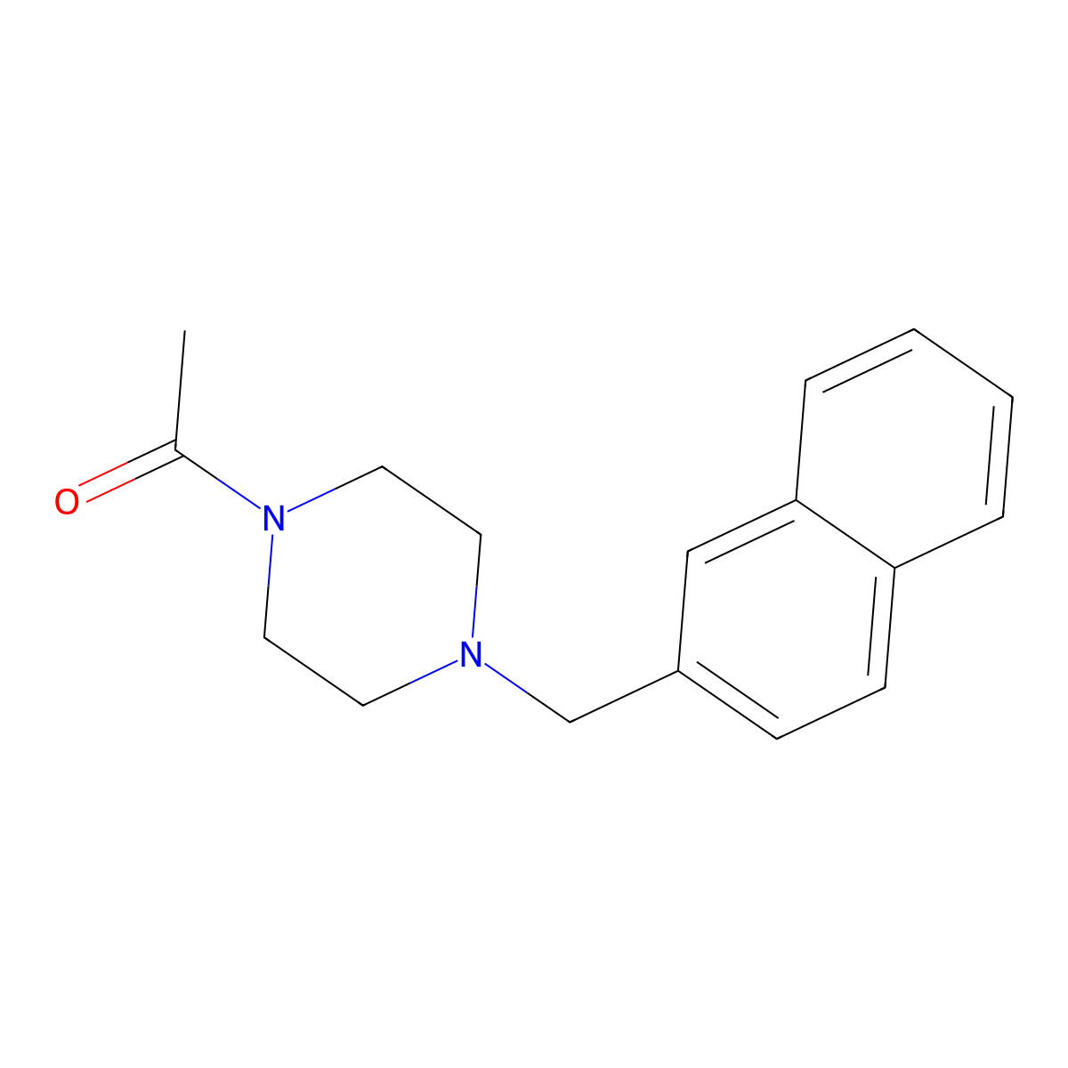 1-{4-[(Naphthalen-2-yl)methyl]piperazin-1-yl}ethan-1-one molecular structure, CAS 2742065-00-3