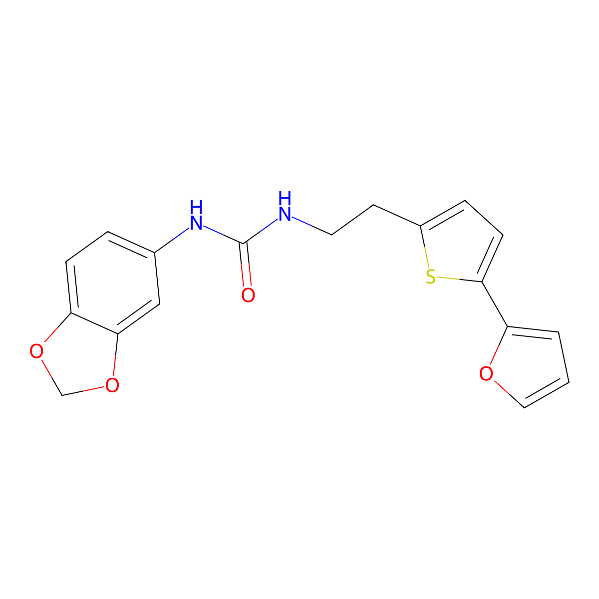 1-(2H-1,3-benzodioxol-5-yl)-3-{2-[5-(furan-2-yl)thiophen-2-yl]ethyl}urea molecular structure, CAS 2742065-06-9