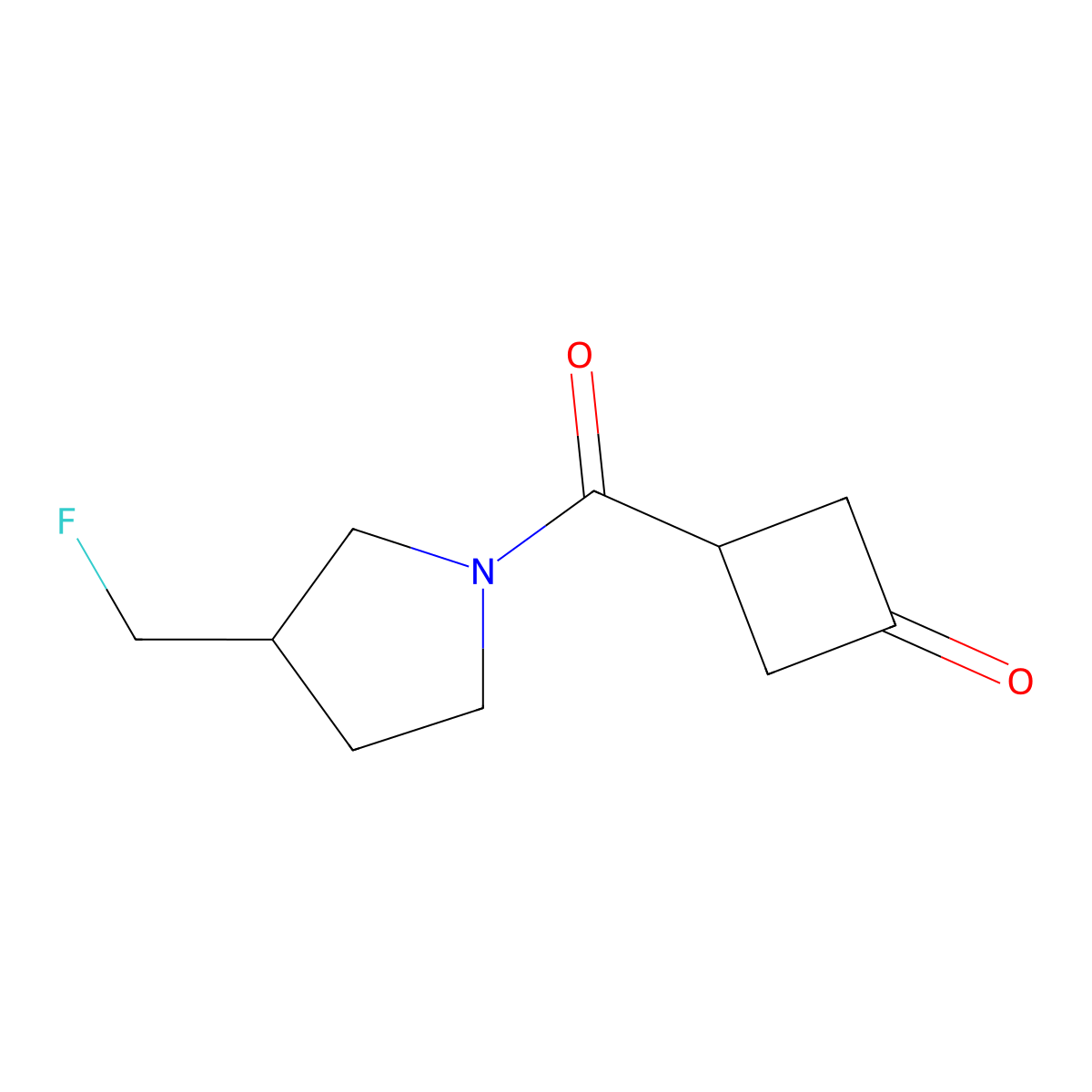 3-[3-(Fluoromethyl)pyrrolidine-1-carbonyl]cyclobutan-1-one molecular structure, CAS 2742065-16-1