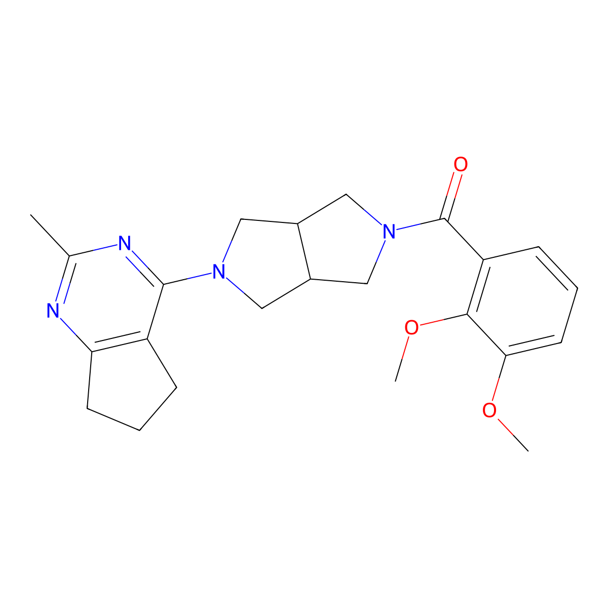 2-(2,3-dimethoxybenzoyl)-5-{2-methyl-5H,6H,7H-cyclopenta[d]pyrimidin-4-yl}-octahydropyrrolo[3,4-c]pyrrole molecular structure, CAS 2742065-17-2