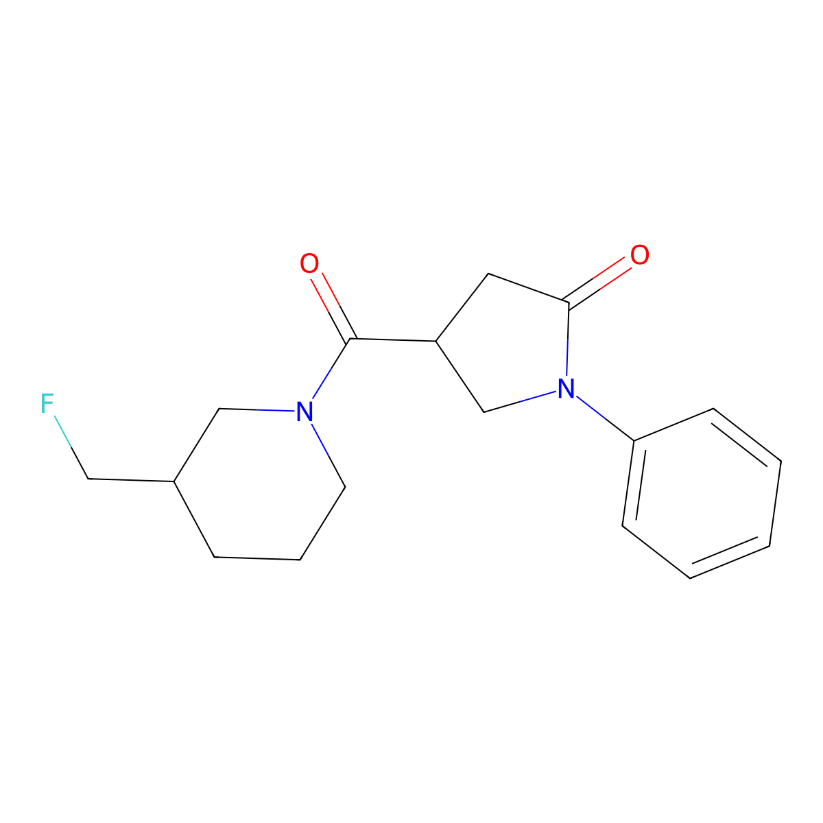 4-[3-(Fluoromethyl)piperidine-1-carbonyl]-1-phenylpyrrolidin-2-one molecular structure, CAS 2742065-26-3