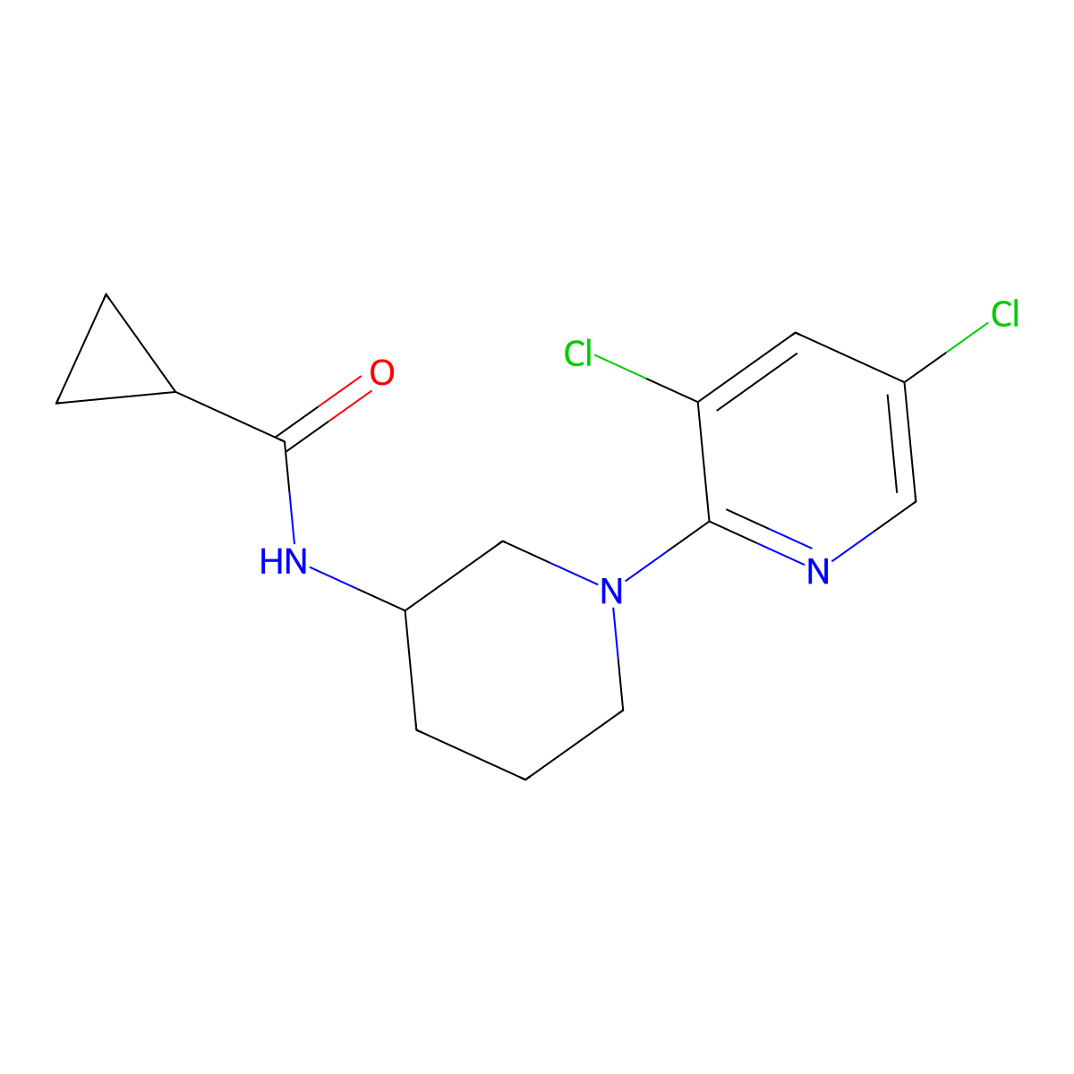 N-[1-(3,5-dichloropyridin-2-yl)piperidin-3-yl]cyclopropanecarboxamide molecular structure, CAS 2742065-33-2