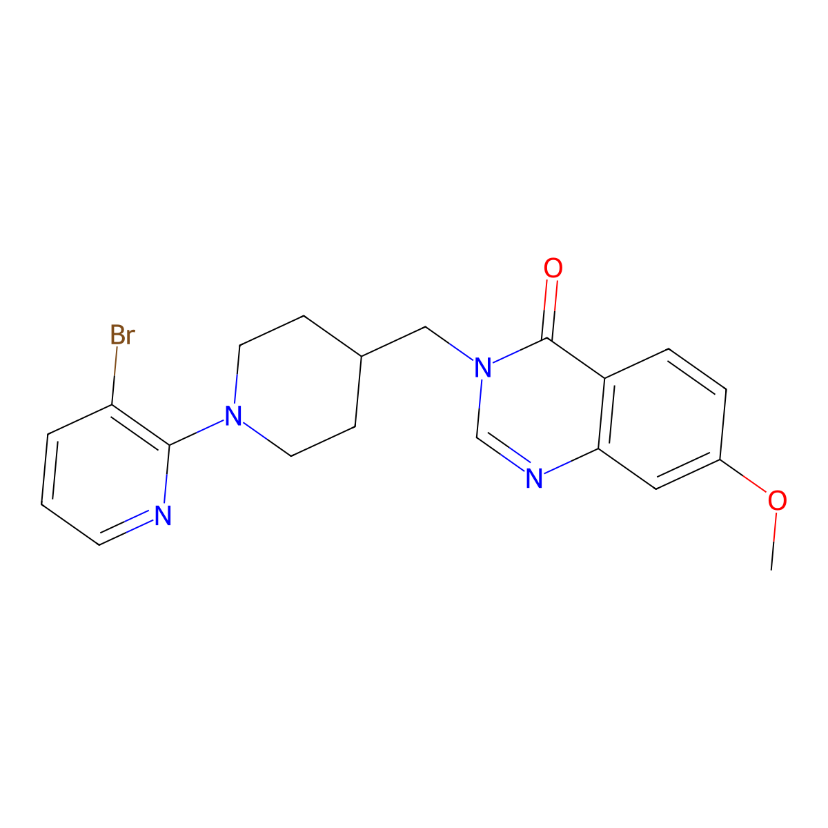 3-{[1-(3-Bromopyridin-2-yl)piperidin-4-yl]methyl}-7-methoxy-3,4-dihydroquinazolin-4-one molecular structure, CAS 2742065-51-4