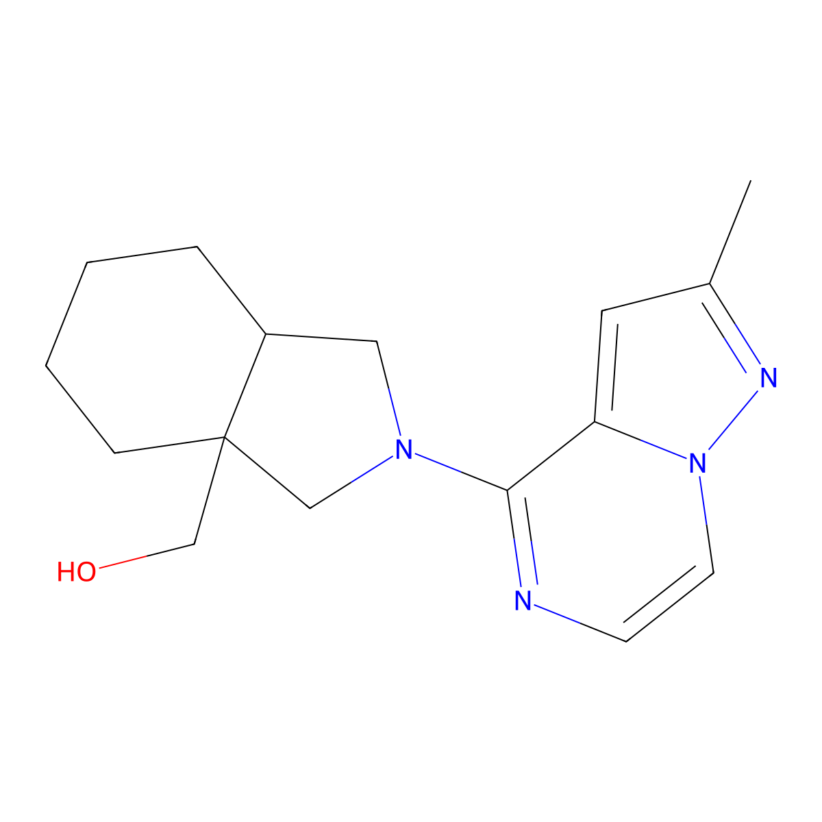 (2-{2-methylpyrazolo[1,5-a]pyrazin-4-yl}-octahydro-1H-isoindol-3a-yl)methanol molecular structure, CAS 2742065-54-7