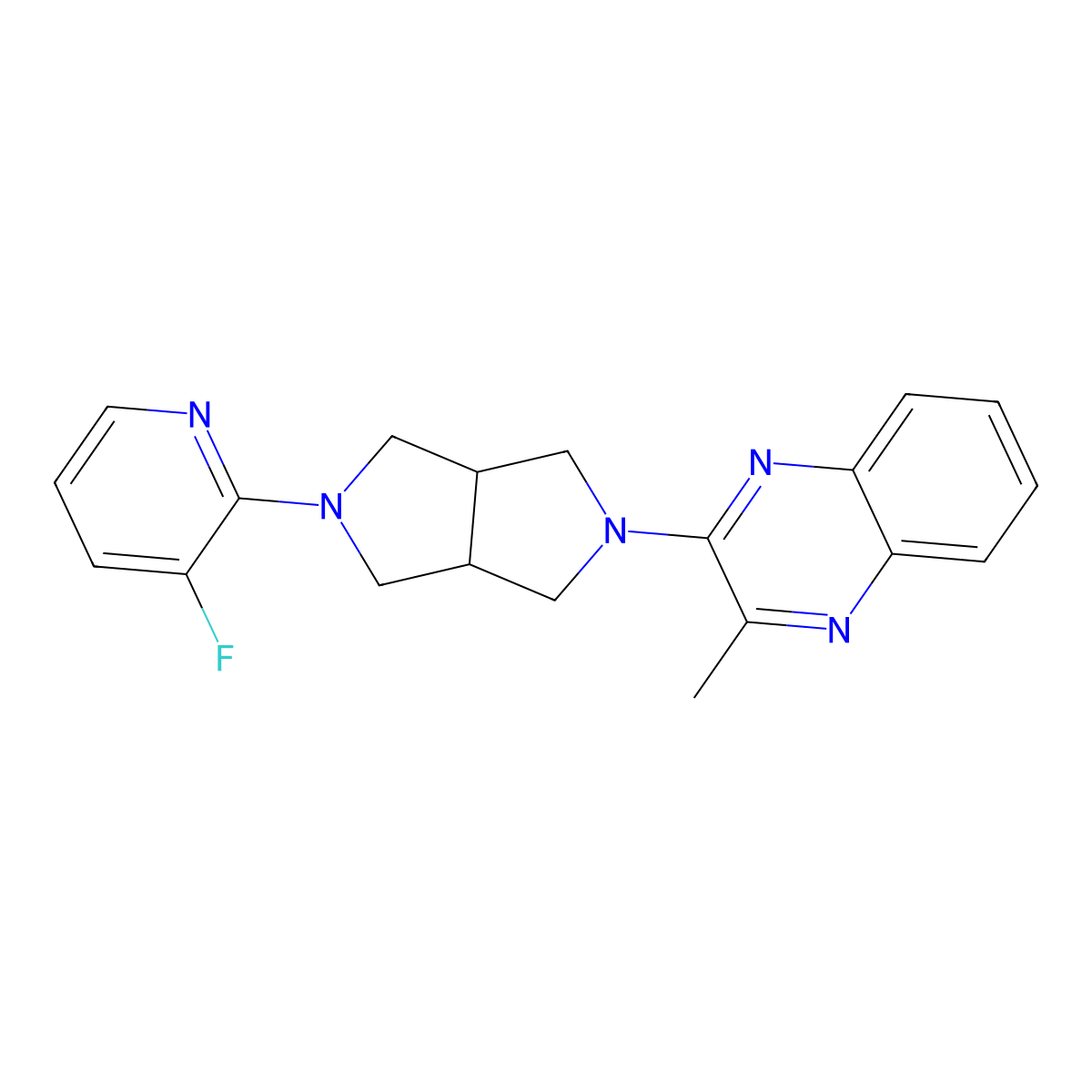 2-[5-(3-Fluoropyridin-2-yl)-octahydropyrrolo[3,4-c]pyrrol-2-yl]-3-methylquinoxaline molecular structure, CAS 2742065-64-9