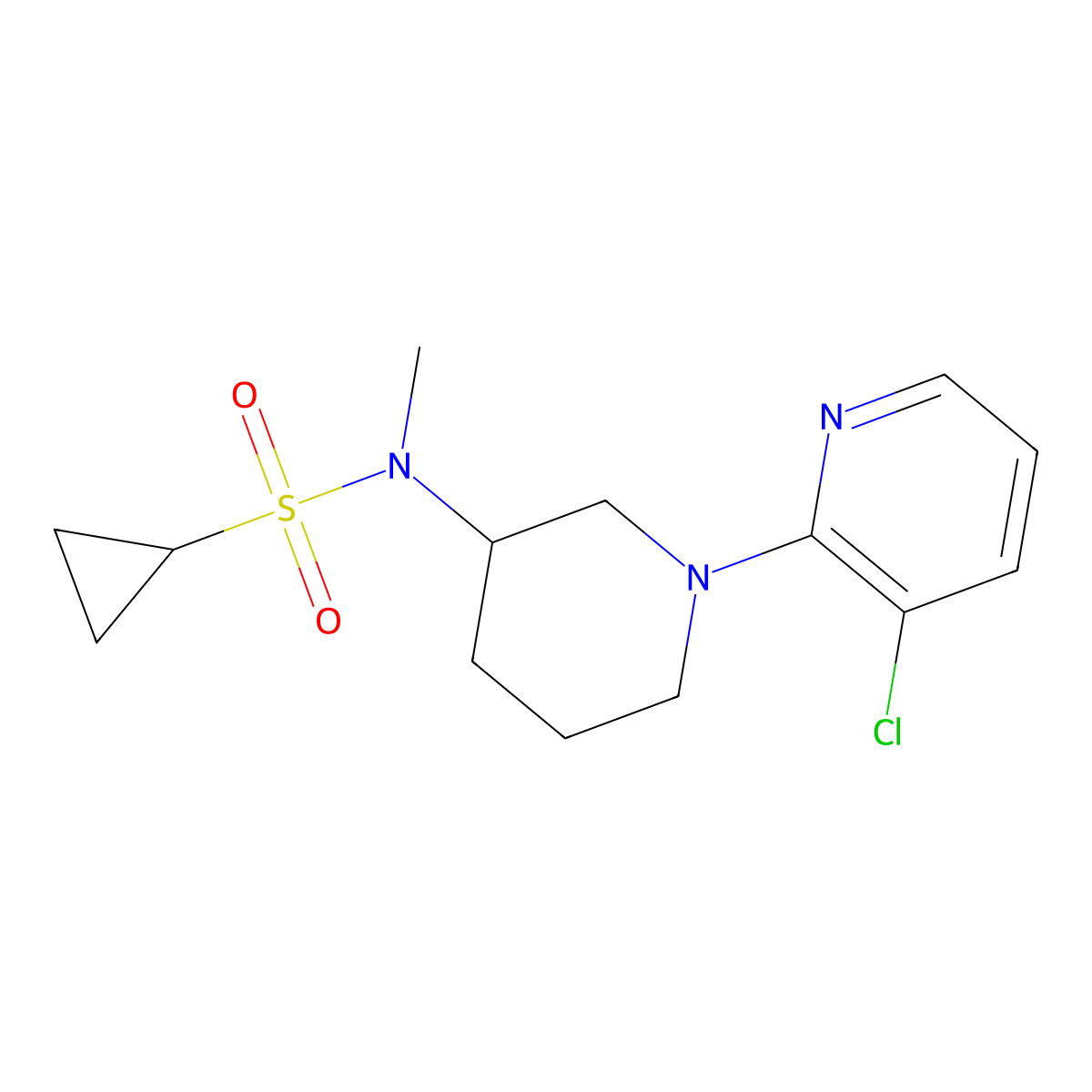 N-[1-(3-chloropyridin-2-yl)piperidin-3-yl]-N-methylcyclopropanesulfonamide molecular structure, CAS 2742065-68-3