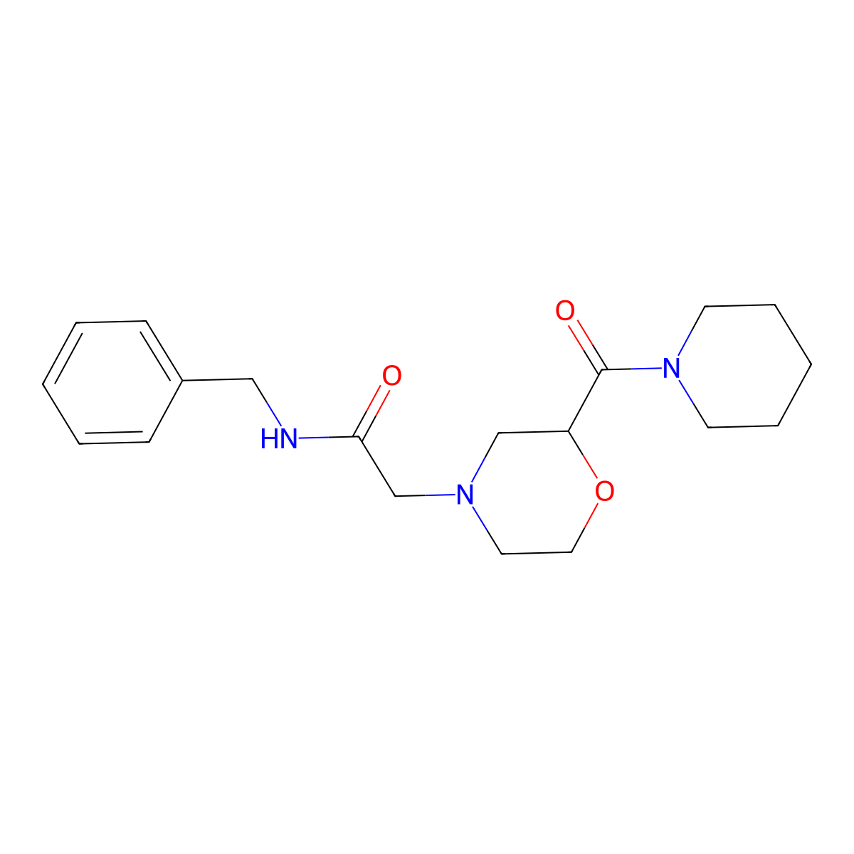 N-benzyl-2-[2-(piperidine-1-carbonyl)morpholin-4-yl]acetamide molecular structure, CAS 2742065-71-8