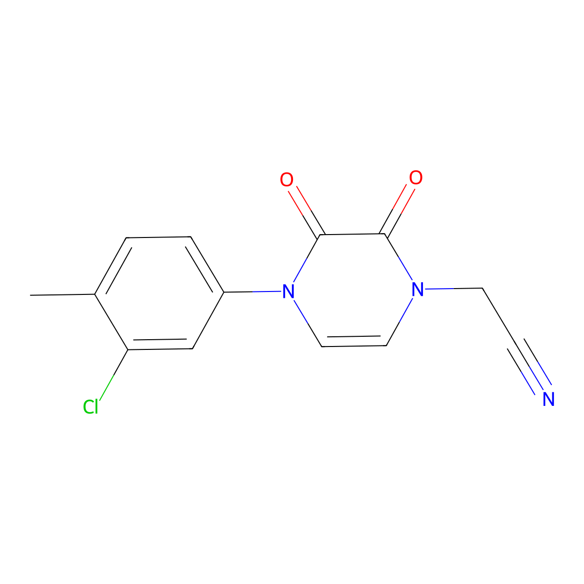 2-[4-(3-Chloro-4-methylphenyl)-2,3-dioxo-1,2,3,4-tetrahydropyrazin-1-yl]acetonitrile molecular structure, CAS 2742065-81-0